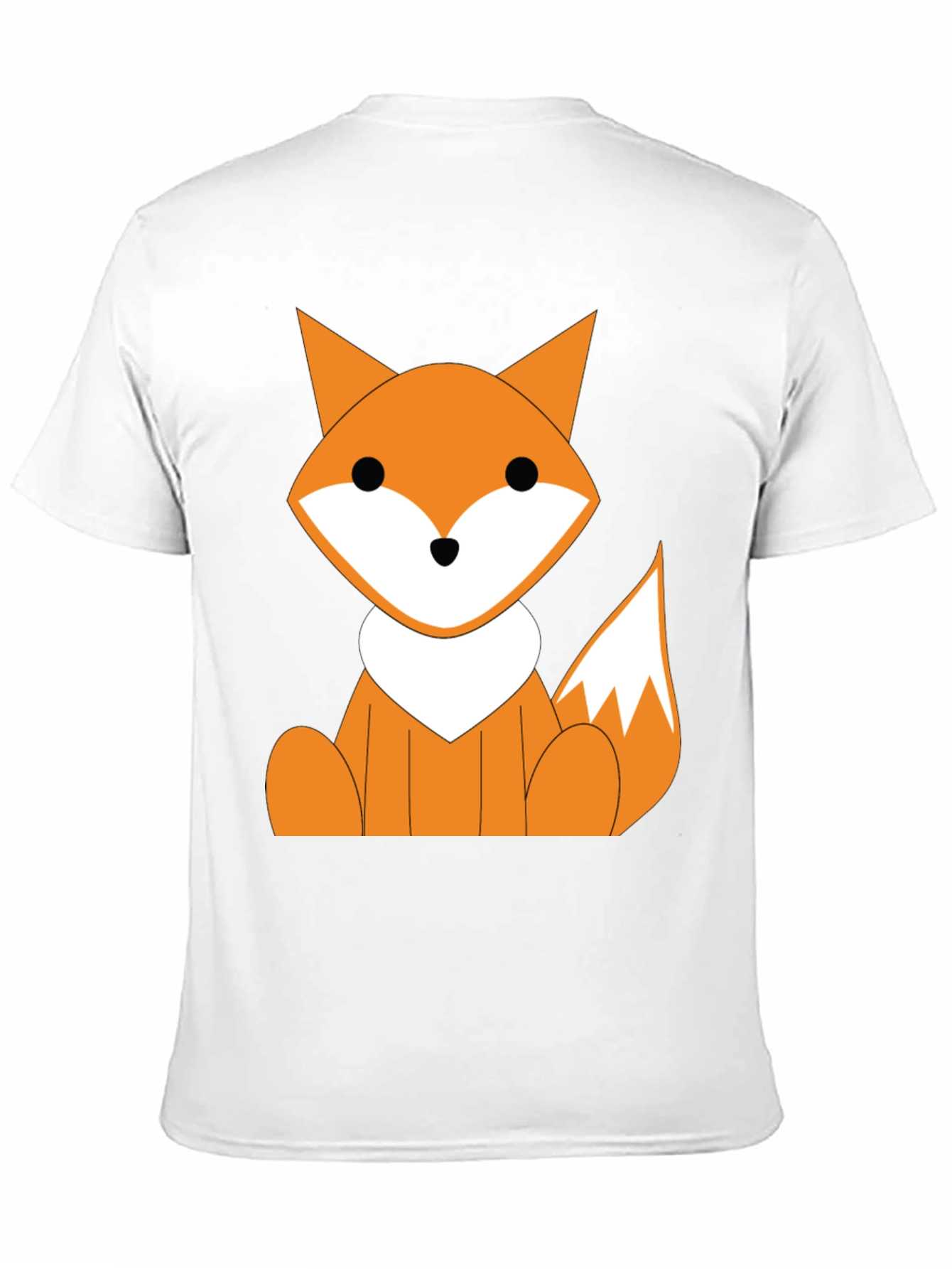 Cute Cartoon Fox Graphic T-Shirt - Black