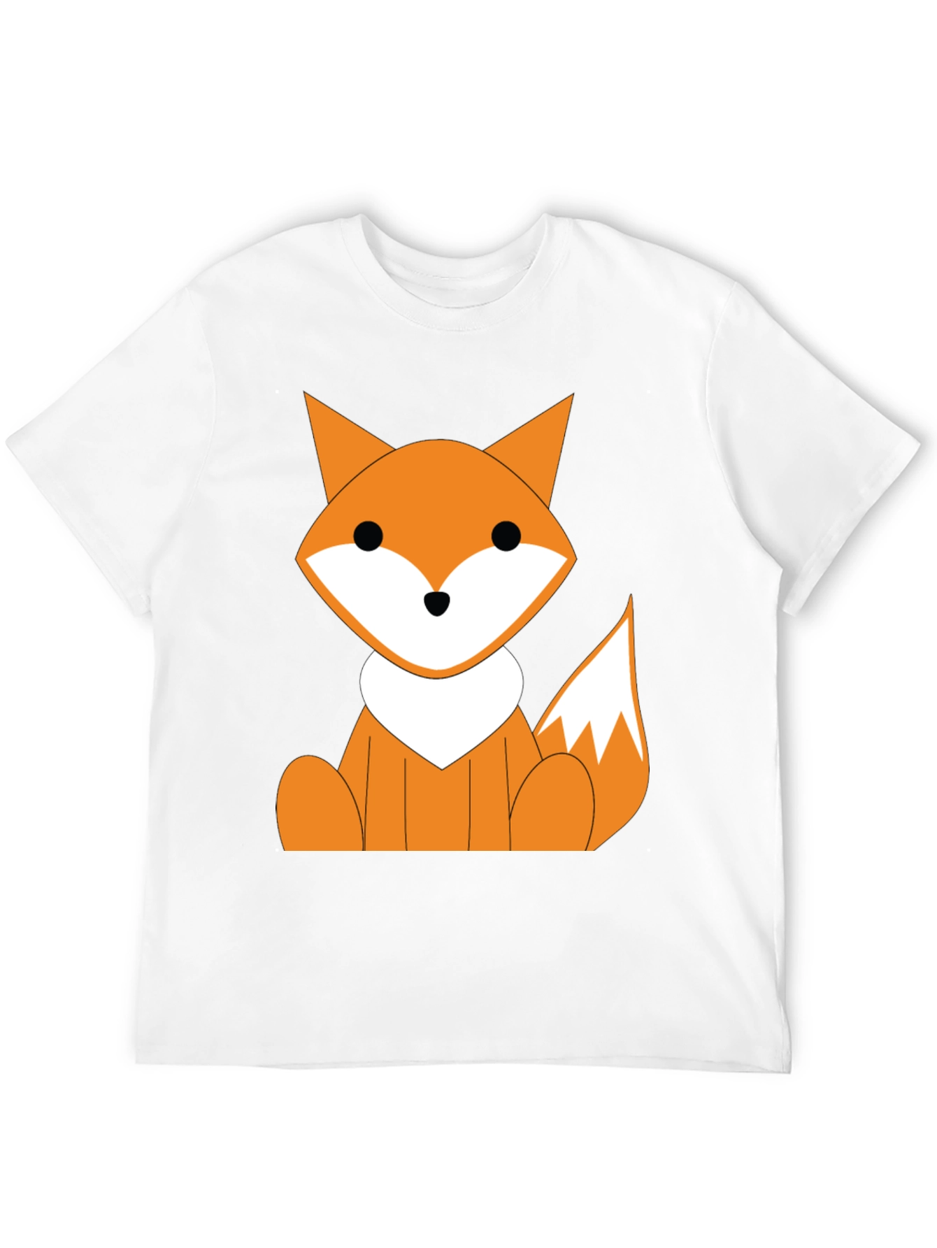 Cute Cartoon Fox Graphic T-Shirt - Black