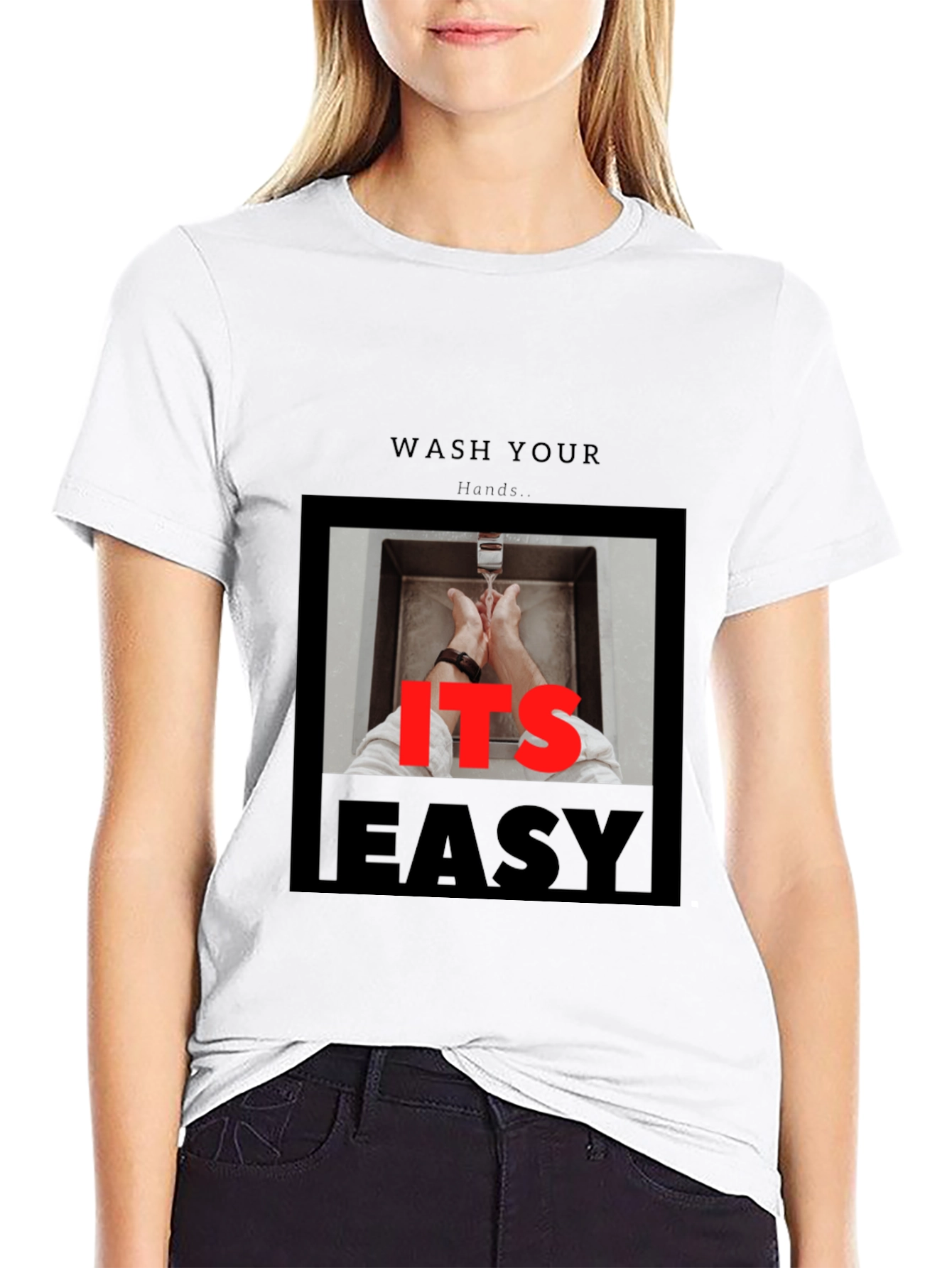 Wash Your Hands Graphic T-Shirt - Black