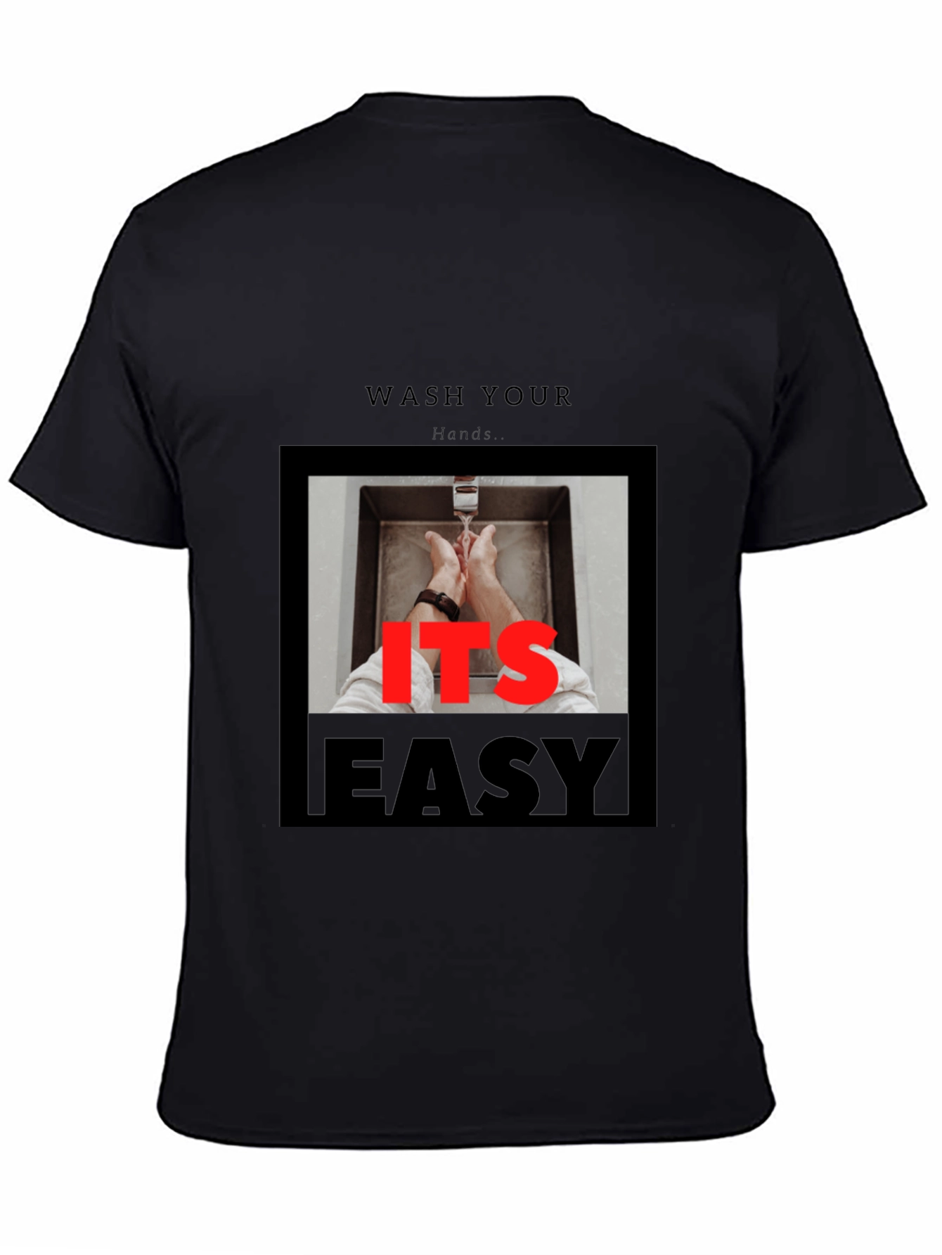 Wash Your Hands Graphic T-Shirt - Black