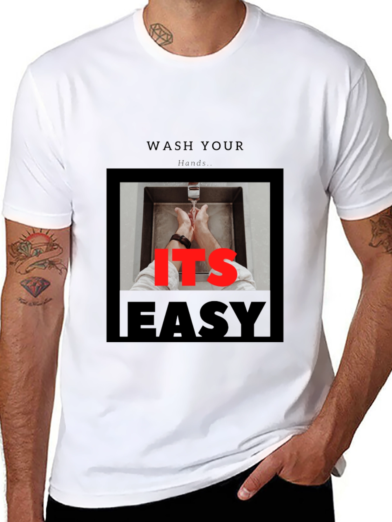 Wash Your Hands Graphic T-Shirt - Black
