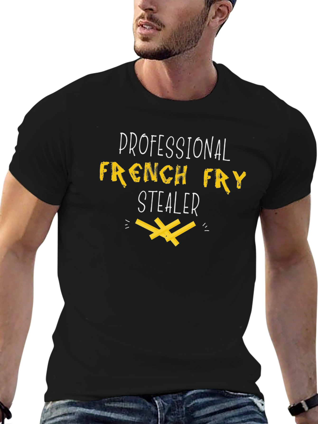Funny French Fry Stealer Graphic T-Shirt