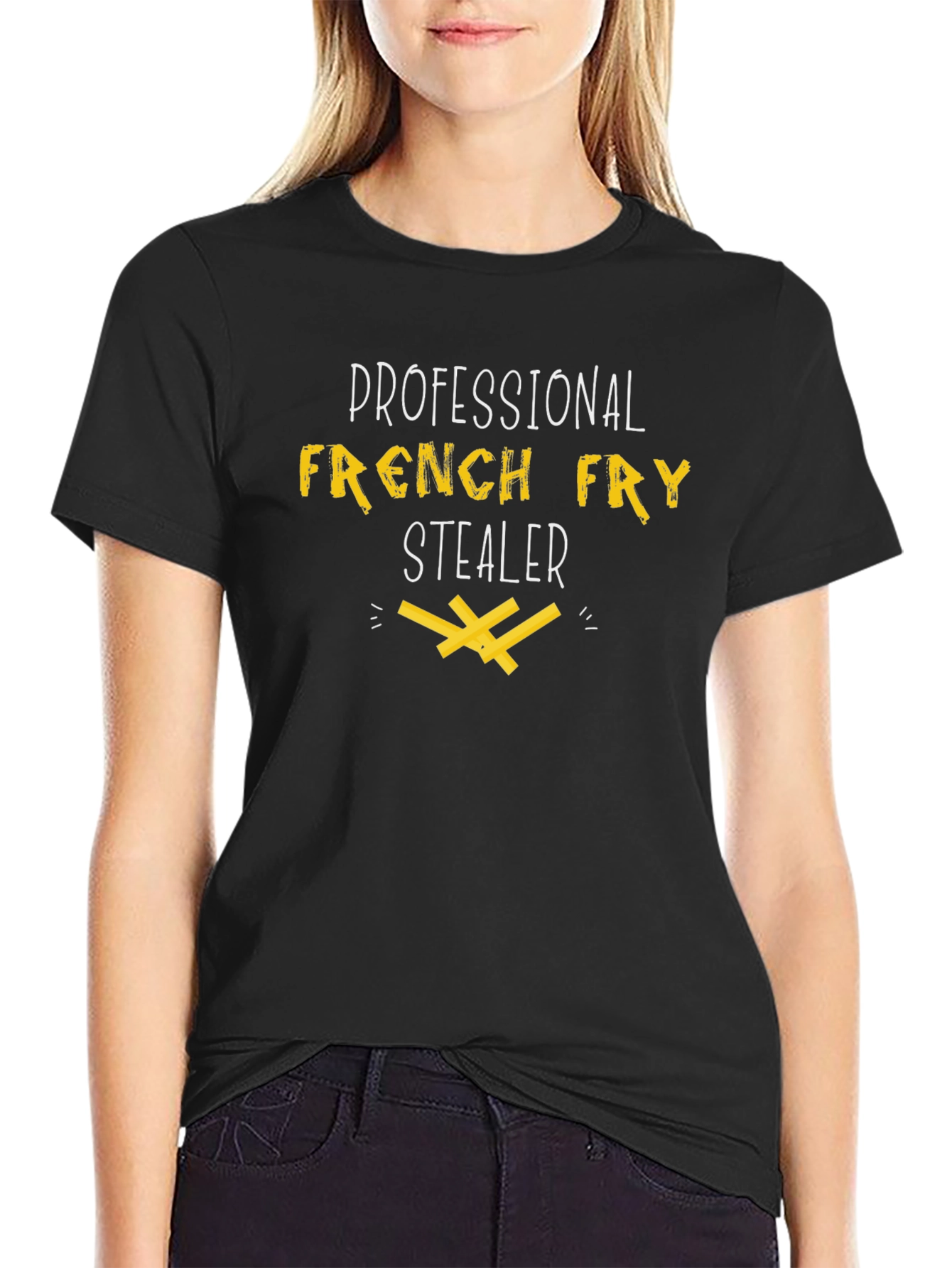 Funny French Fry Stealer Graphic T-Shirt
