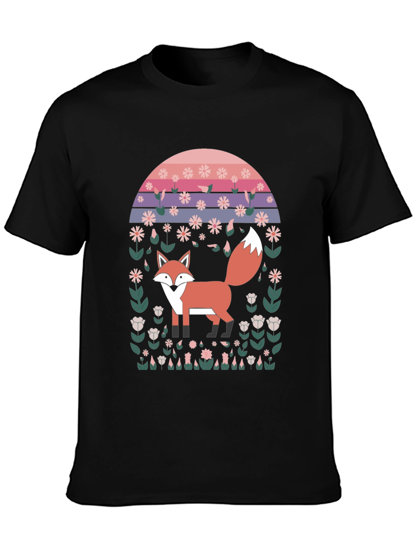 Retro Fox Floral T-Shirt