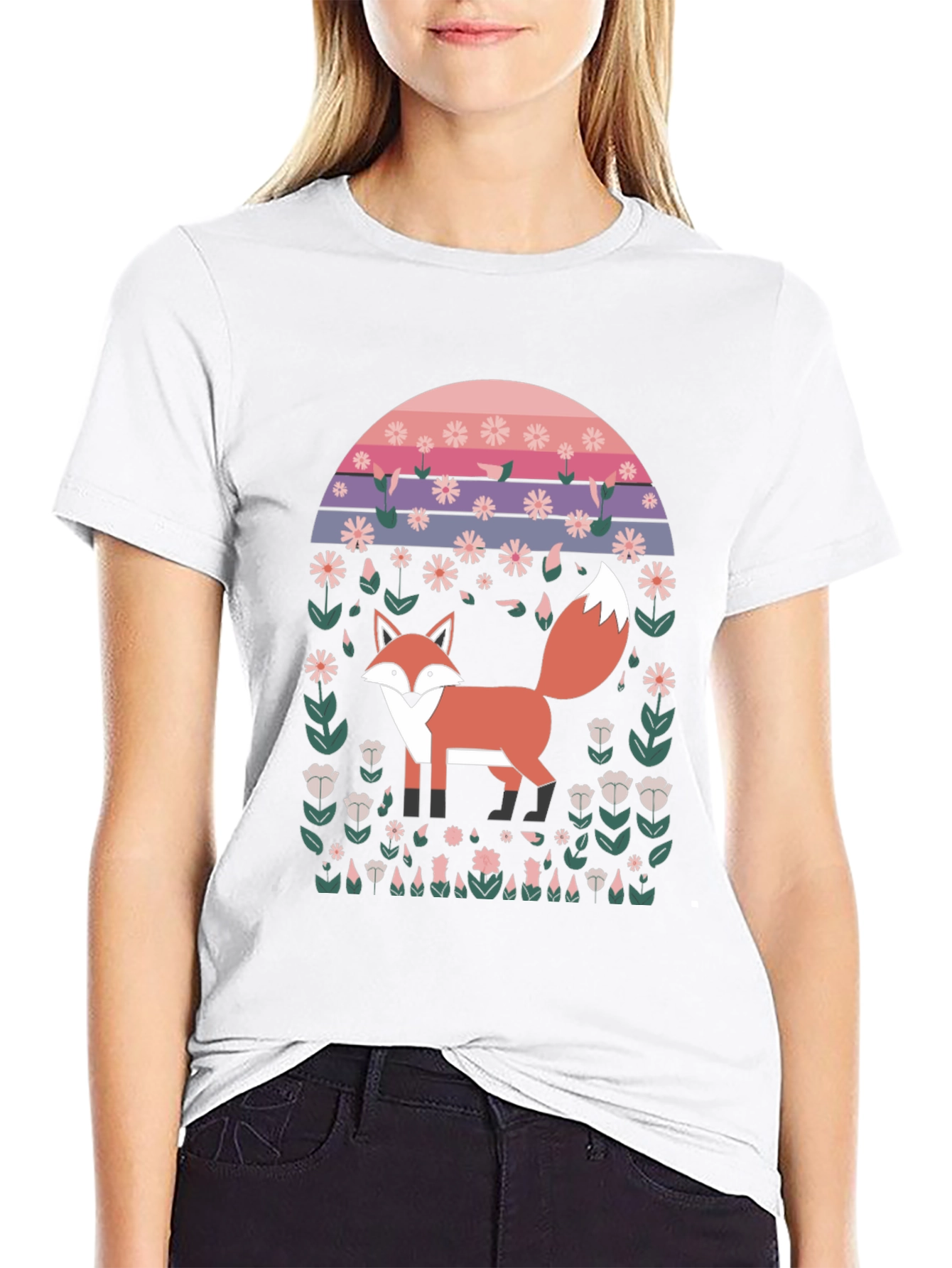 Retro Fox Floral T-Shirt