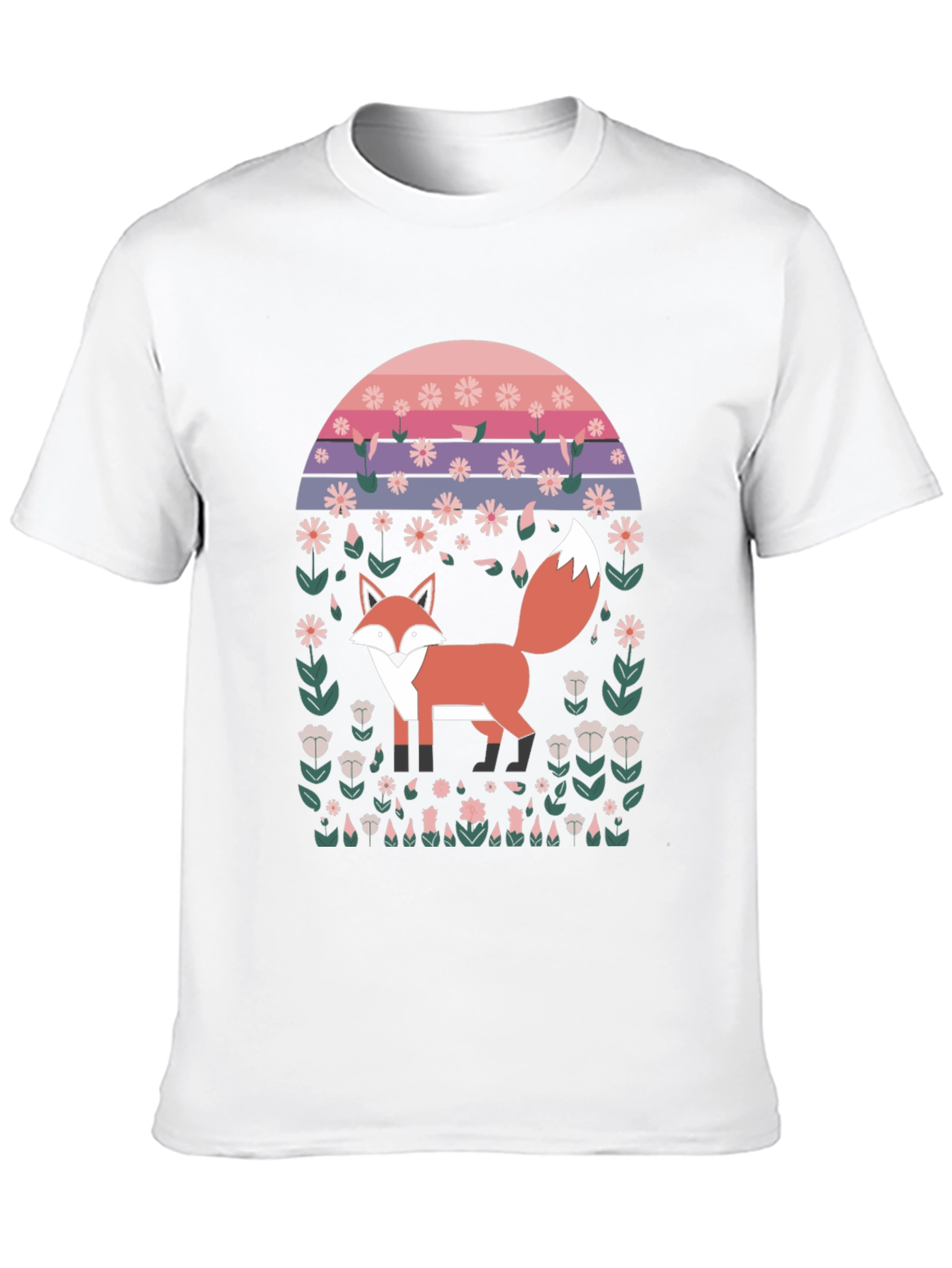 Retro Fox Floral T-Shirt