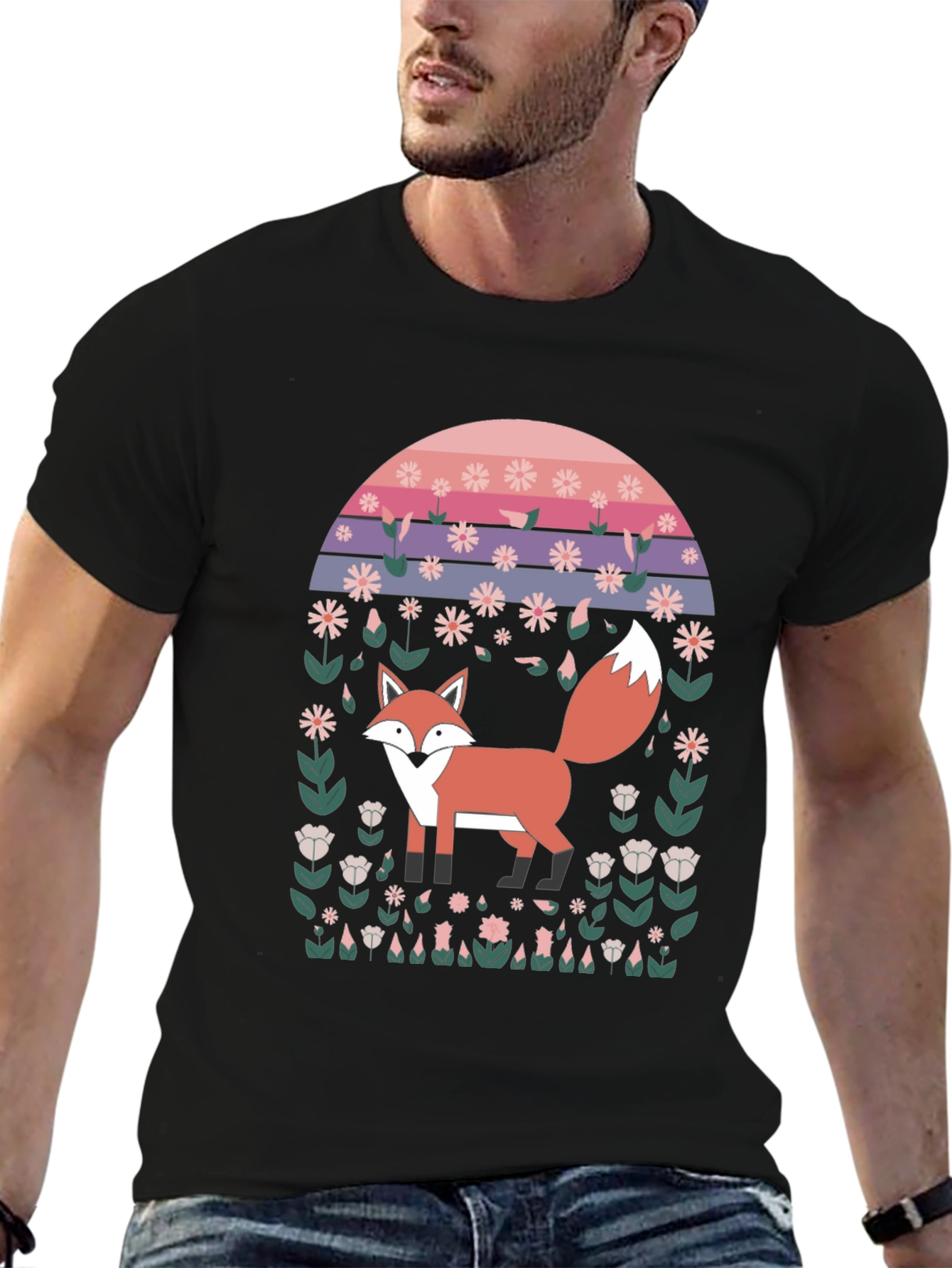 Retro Fox Floral T-Shirt