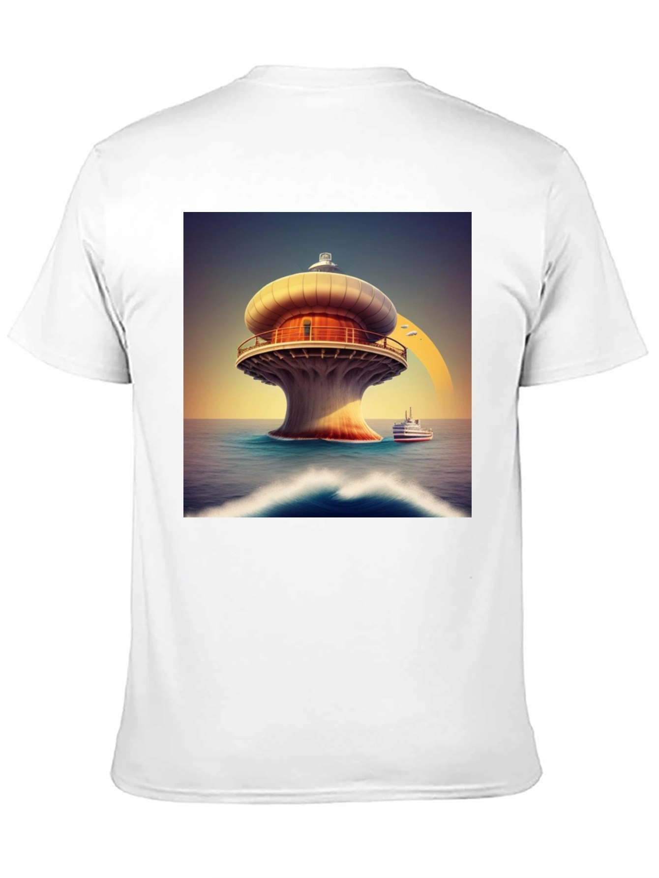 Modern Lighthouse T-Shirt - Black Graphic Tee