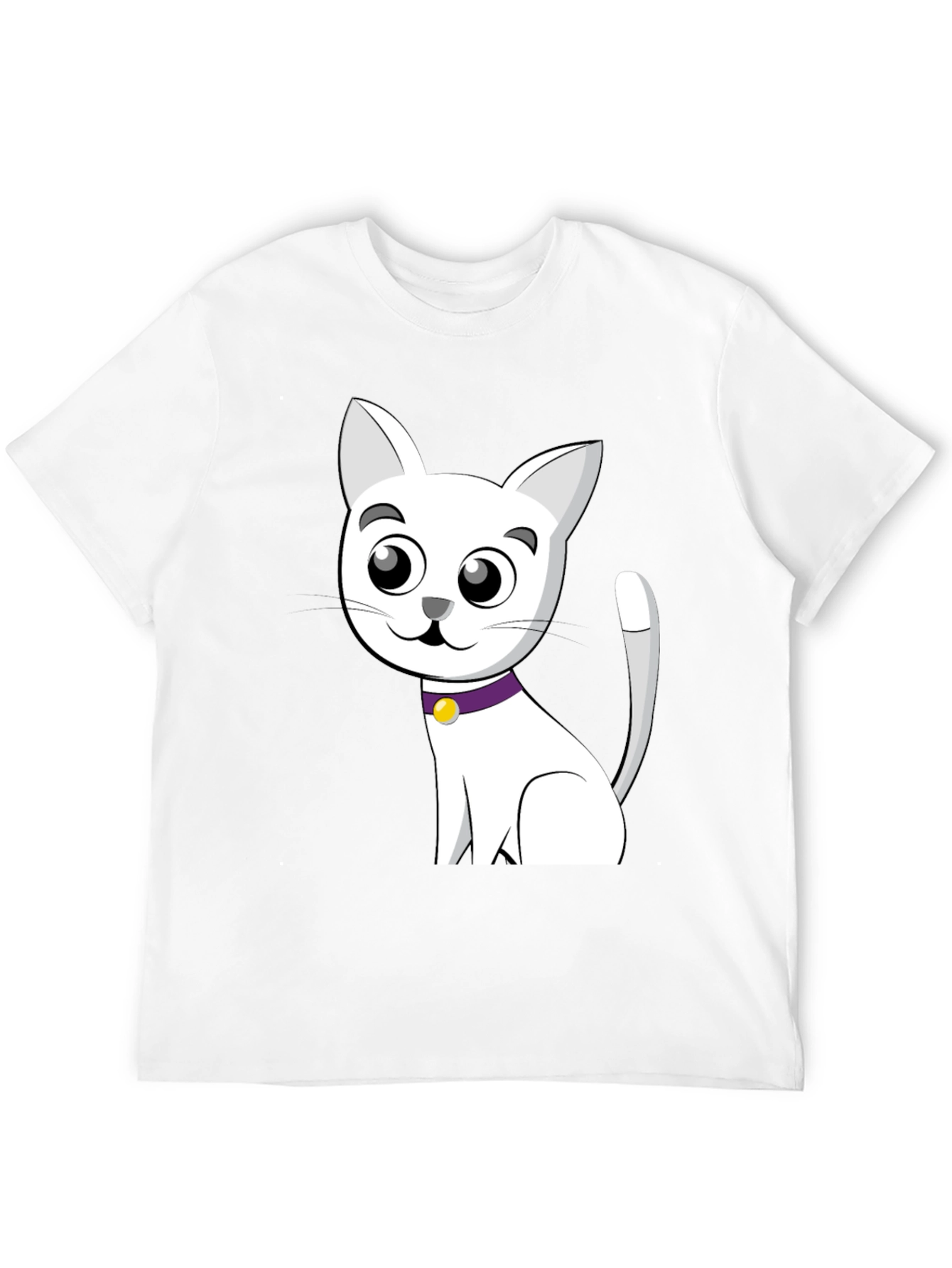 Cute Cartoon Cat T-Shirt - Unisex Black Tee