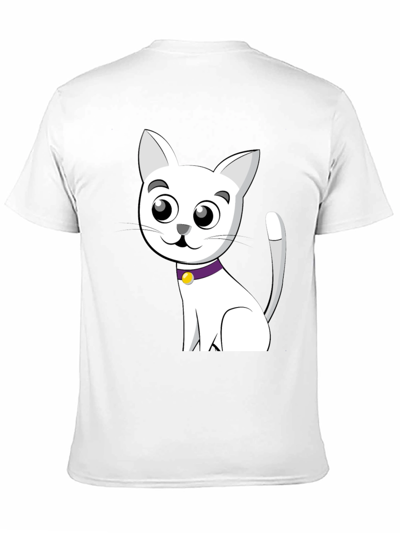 Cute Cartoon Cat T-Shirt - Unisex Black Tee