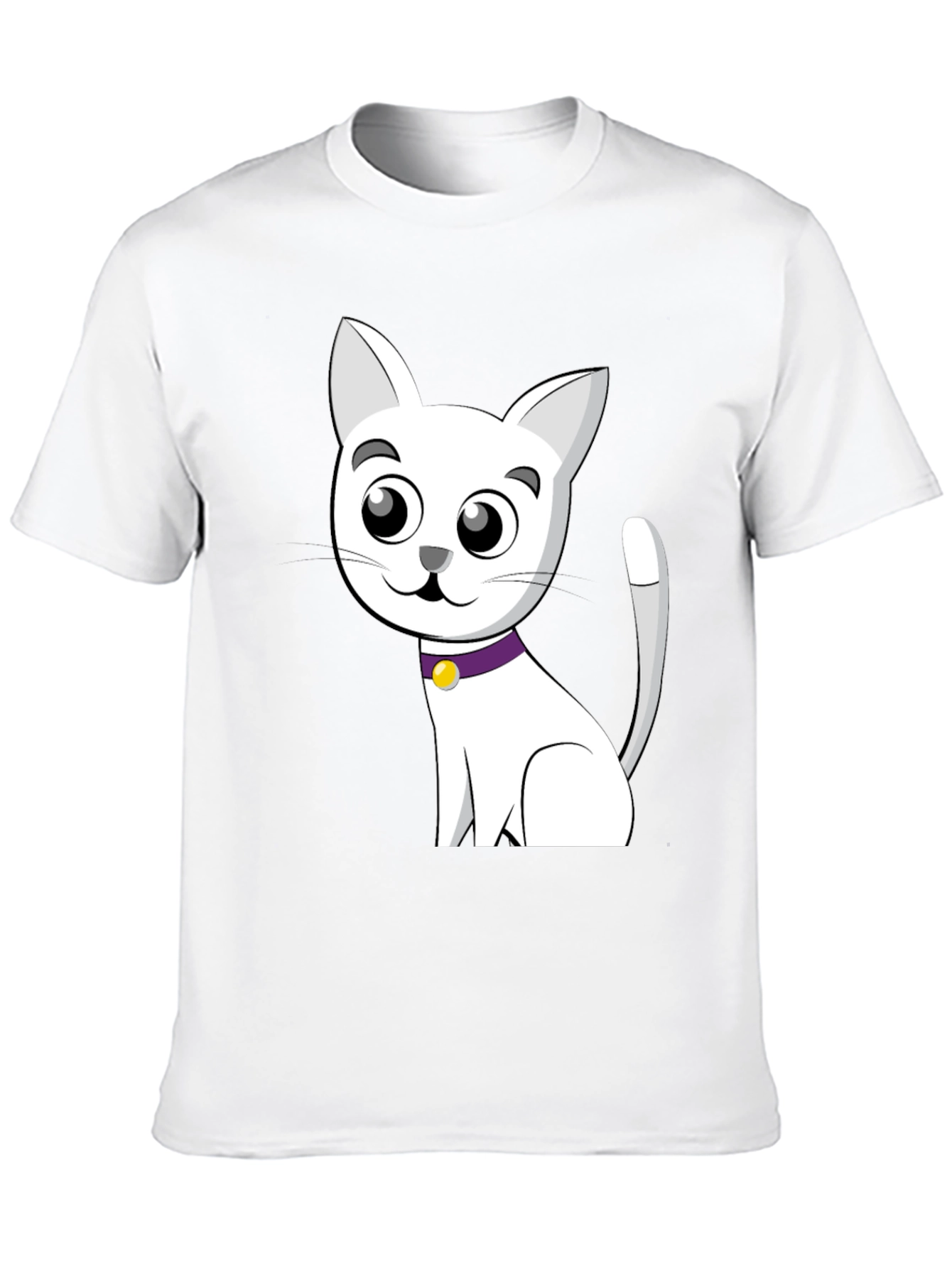 Cute Cartoon Cat T-Shirt - Unisex Black Tee