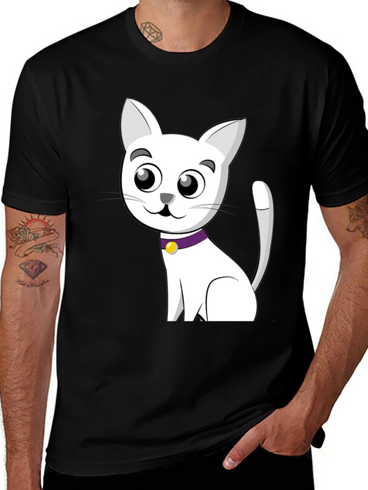 Cute Cartoon Cat T-Shirt - Unisex Black Tee