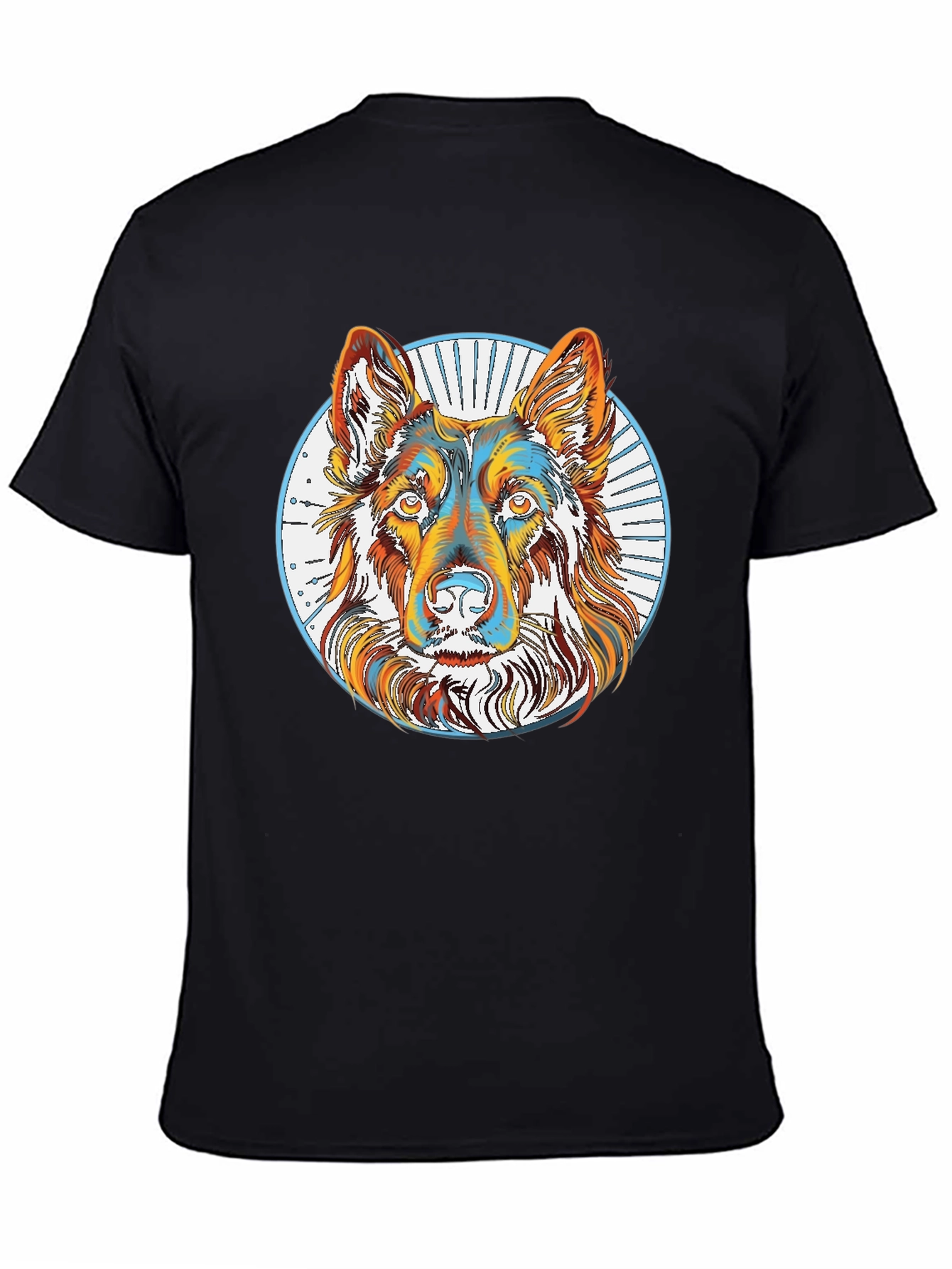 German Shepherd Graphic Tee - Mens Black T-Shirt