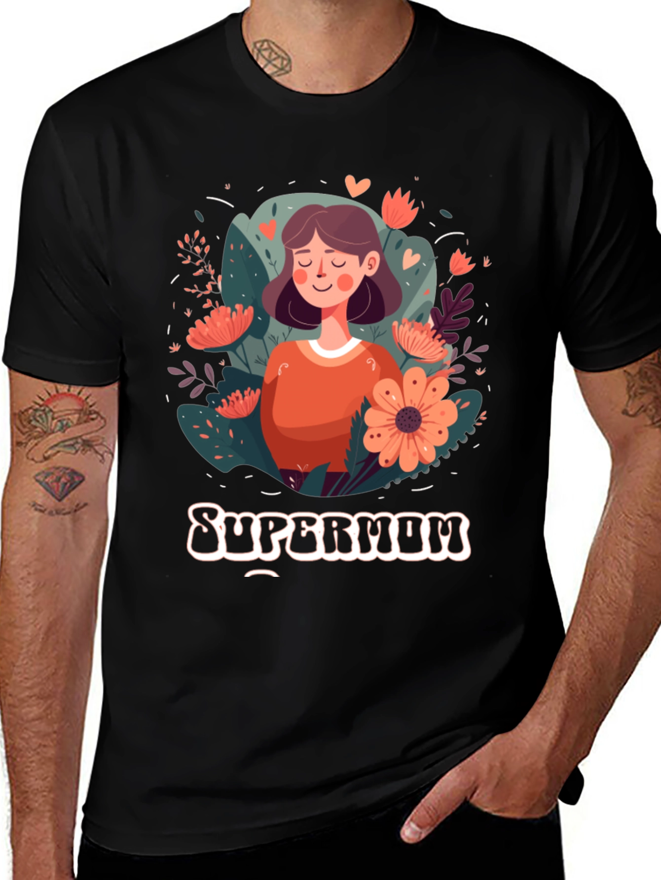 Supermom Graphic Tee - Floral Mothers Day Shirt