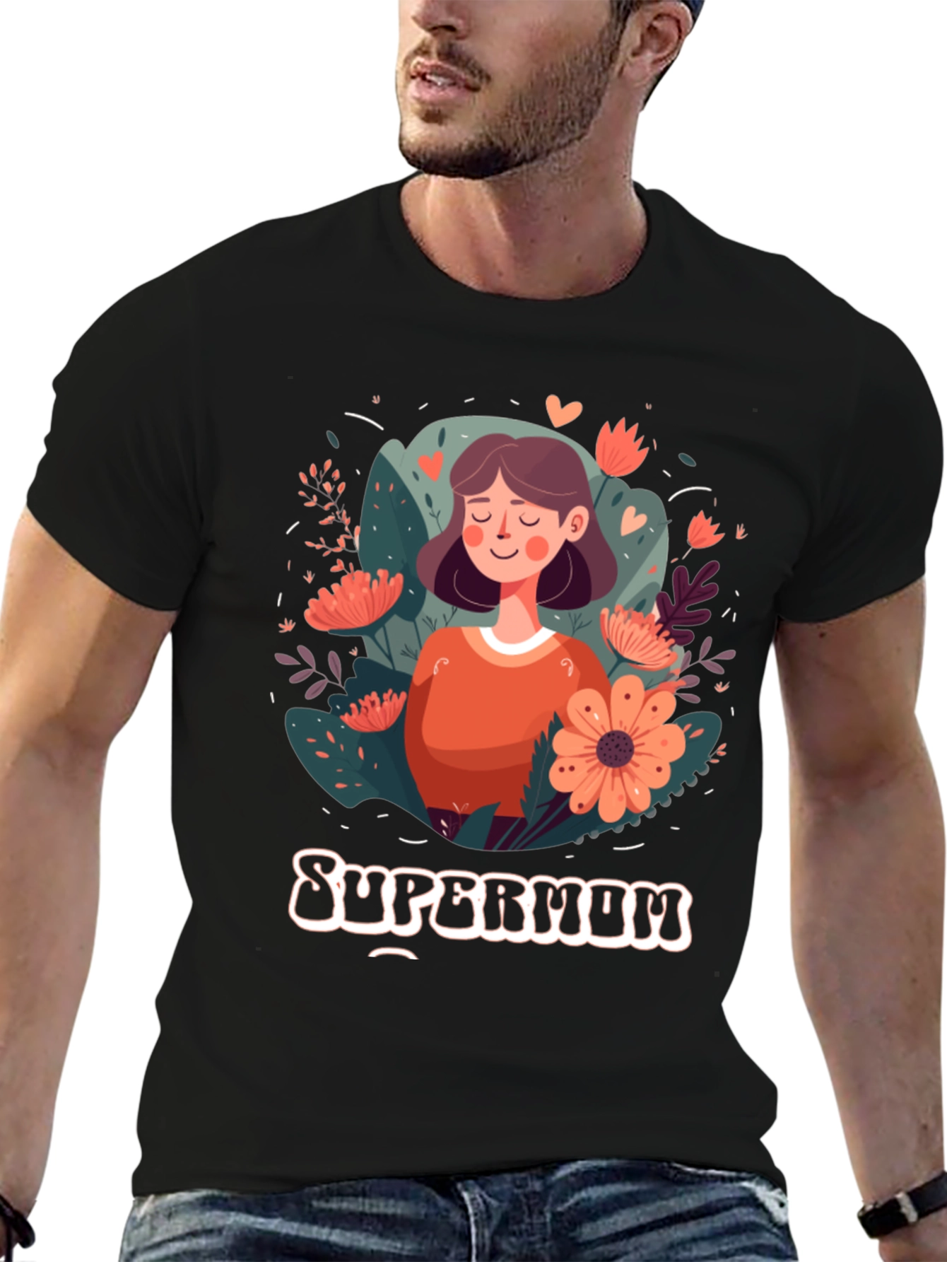 Supermom Graphic Tee - Floral Mothers Day Shirt