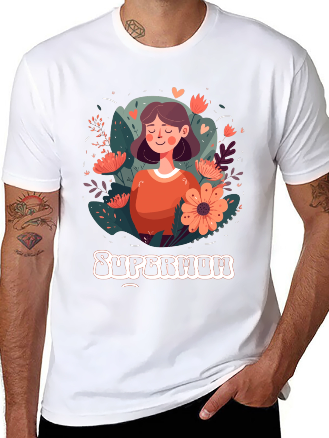 Supermom Graphic Tee - Floral Mothers Day Shirt