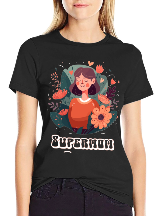 Supermom Graphic Tee - Floral Mothers Day Shirt