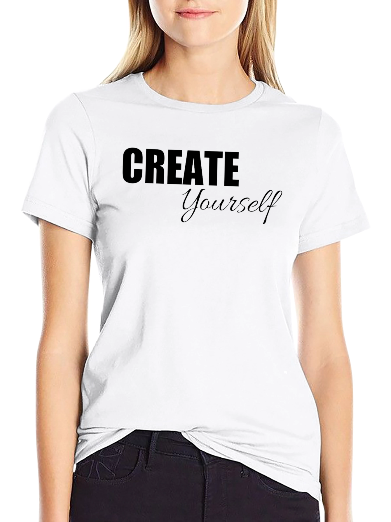 Create Yourself Black Graphic Tee