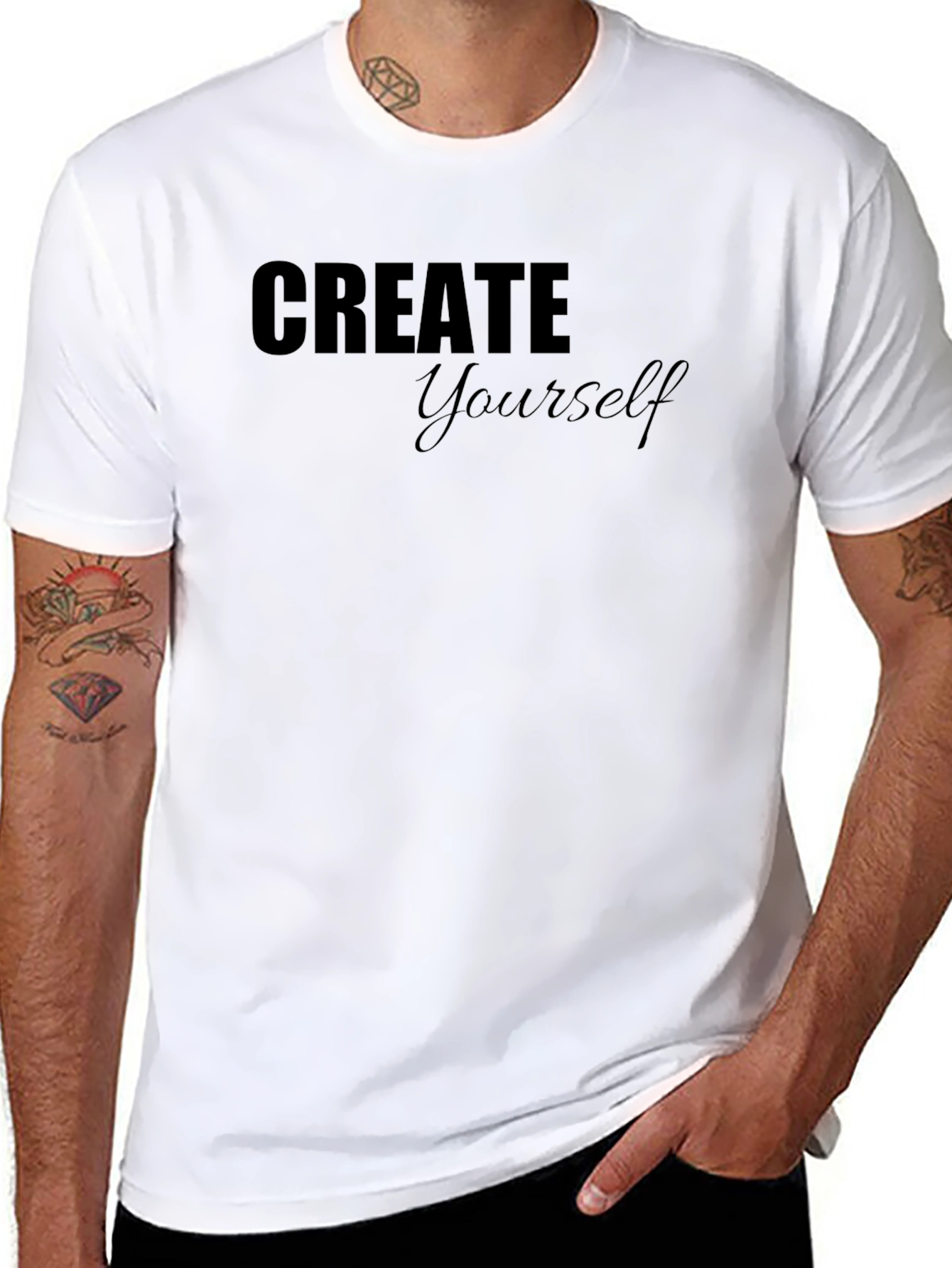 Create Yourself Black Graphic Tee