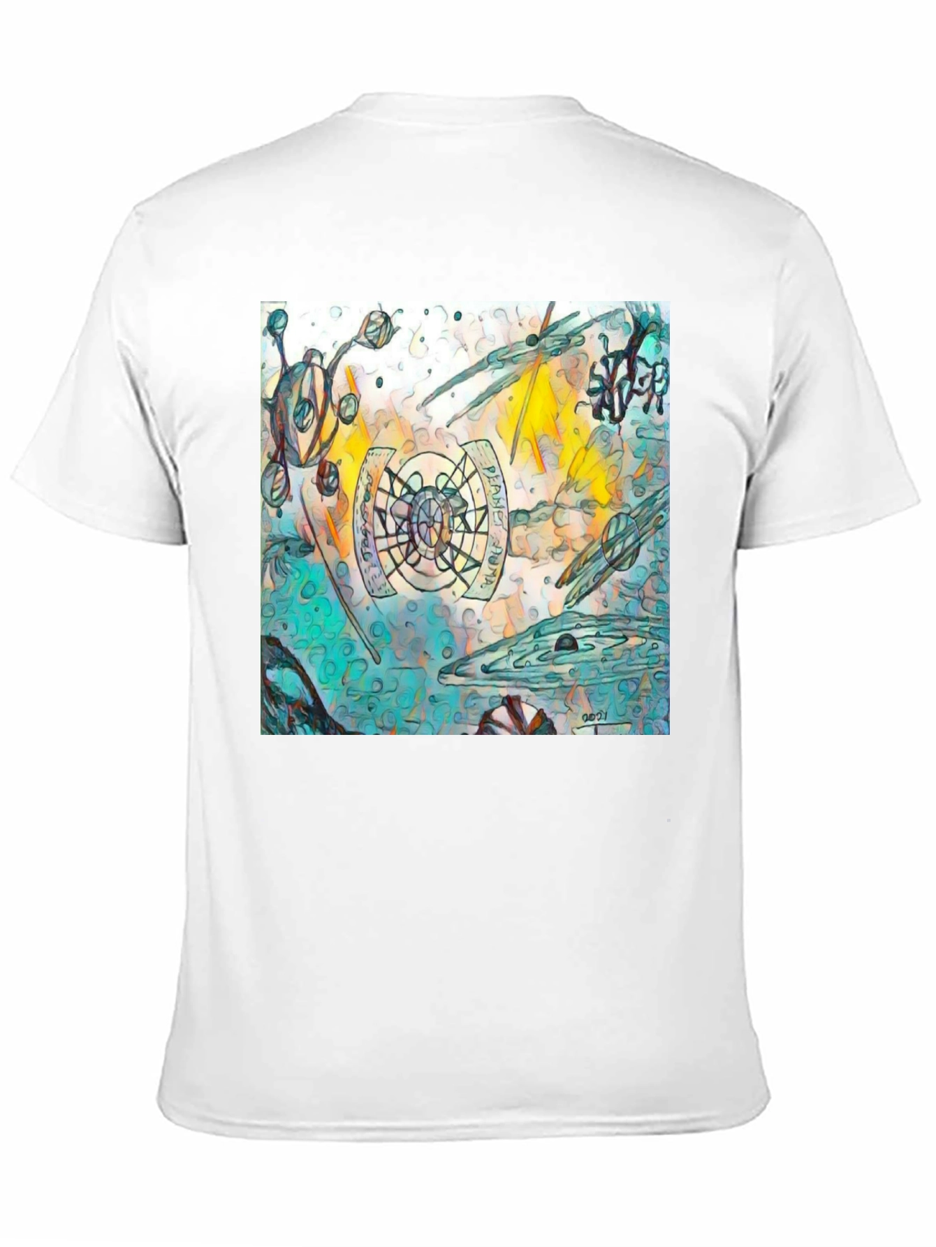 Abstract Graphic Print Black T-Shirt