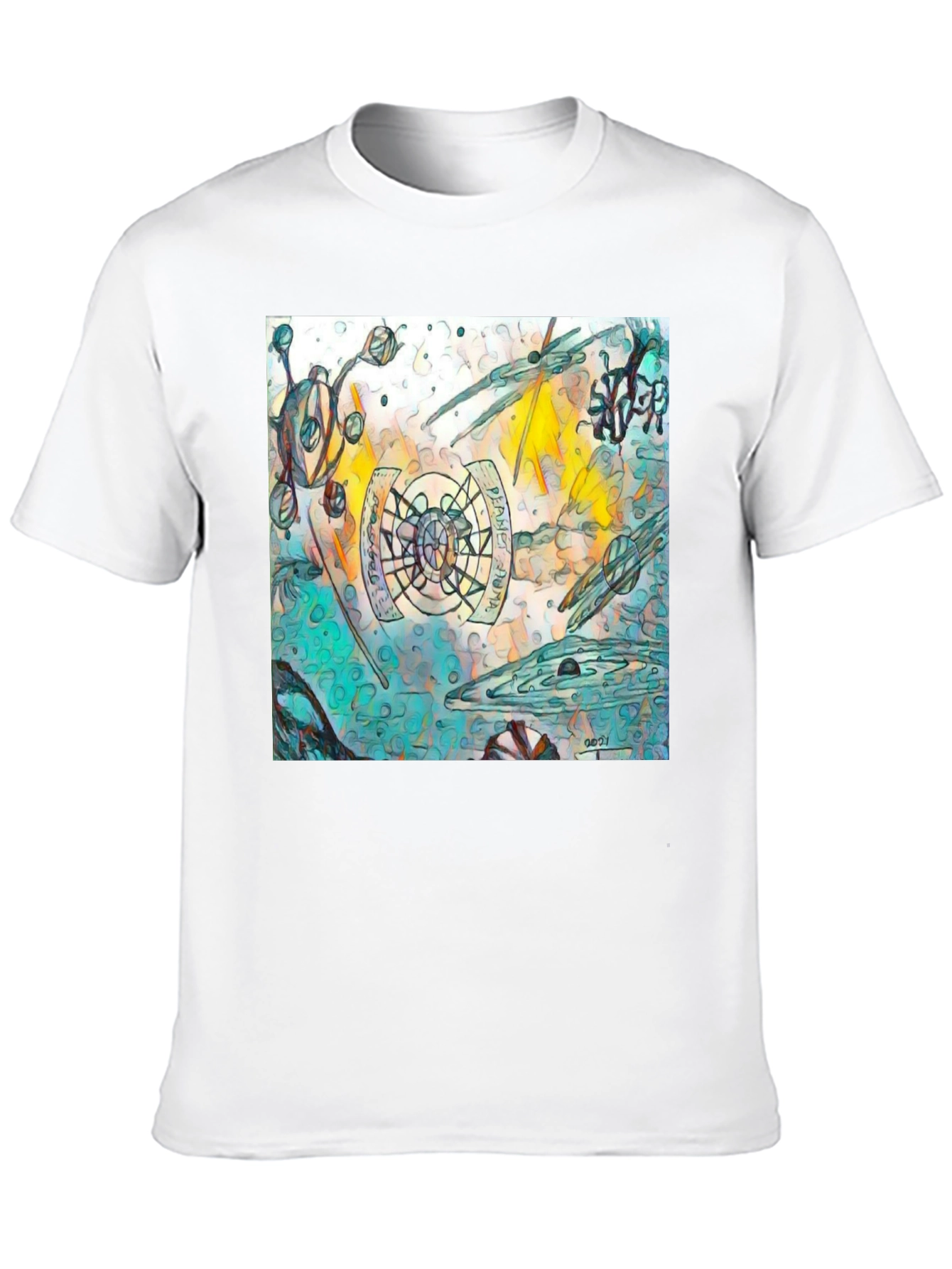 Abstract Graphic Print Black T-Shirt