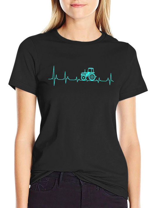 Tractor Heartbeat Graphic Tee - Black