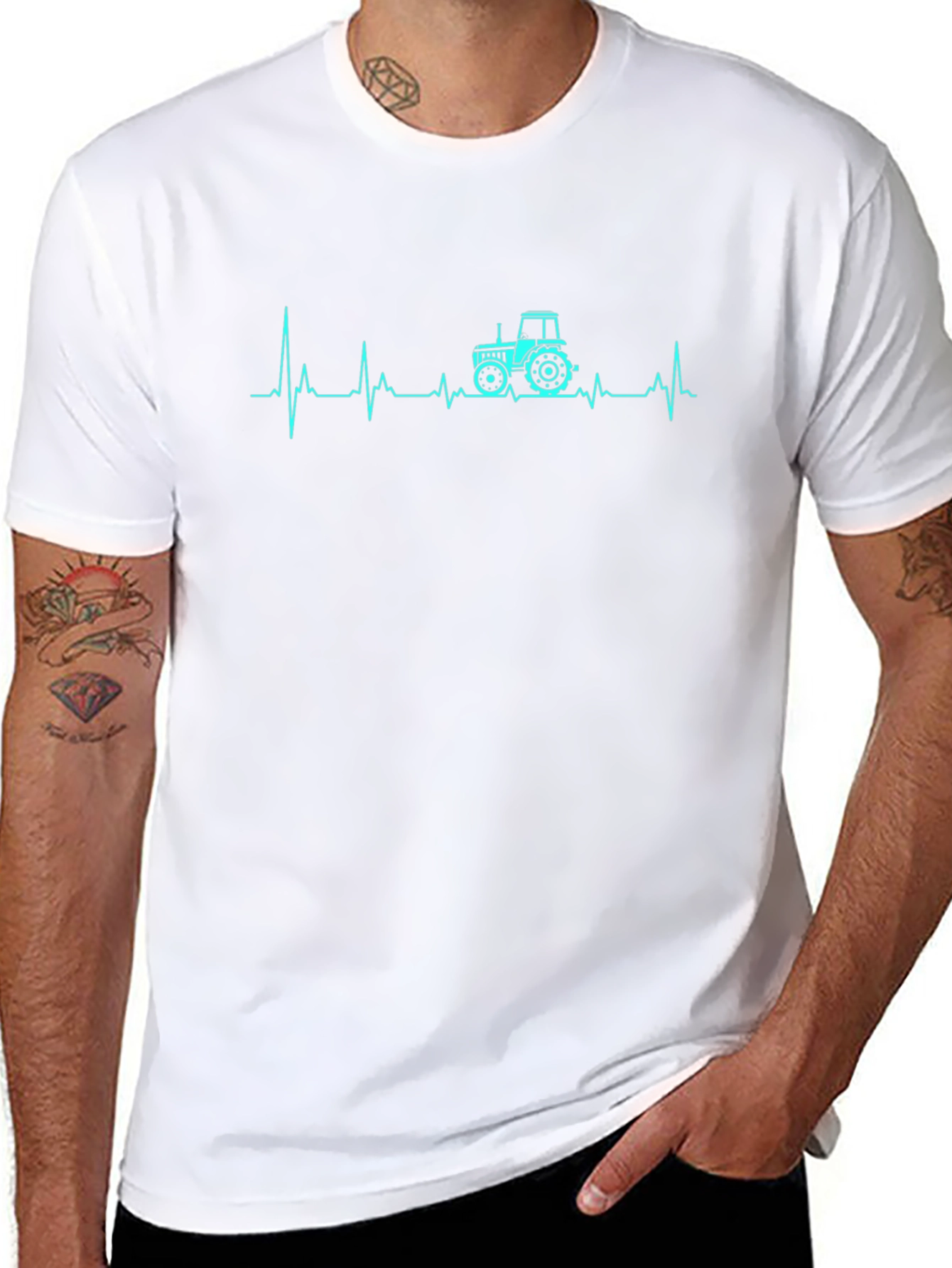 Tractor Heartbeat Graphic Tee - Black
