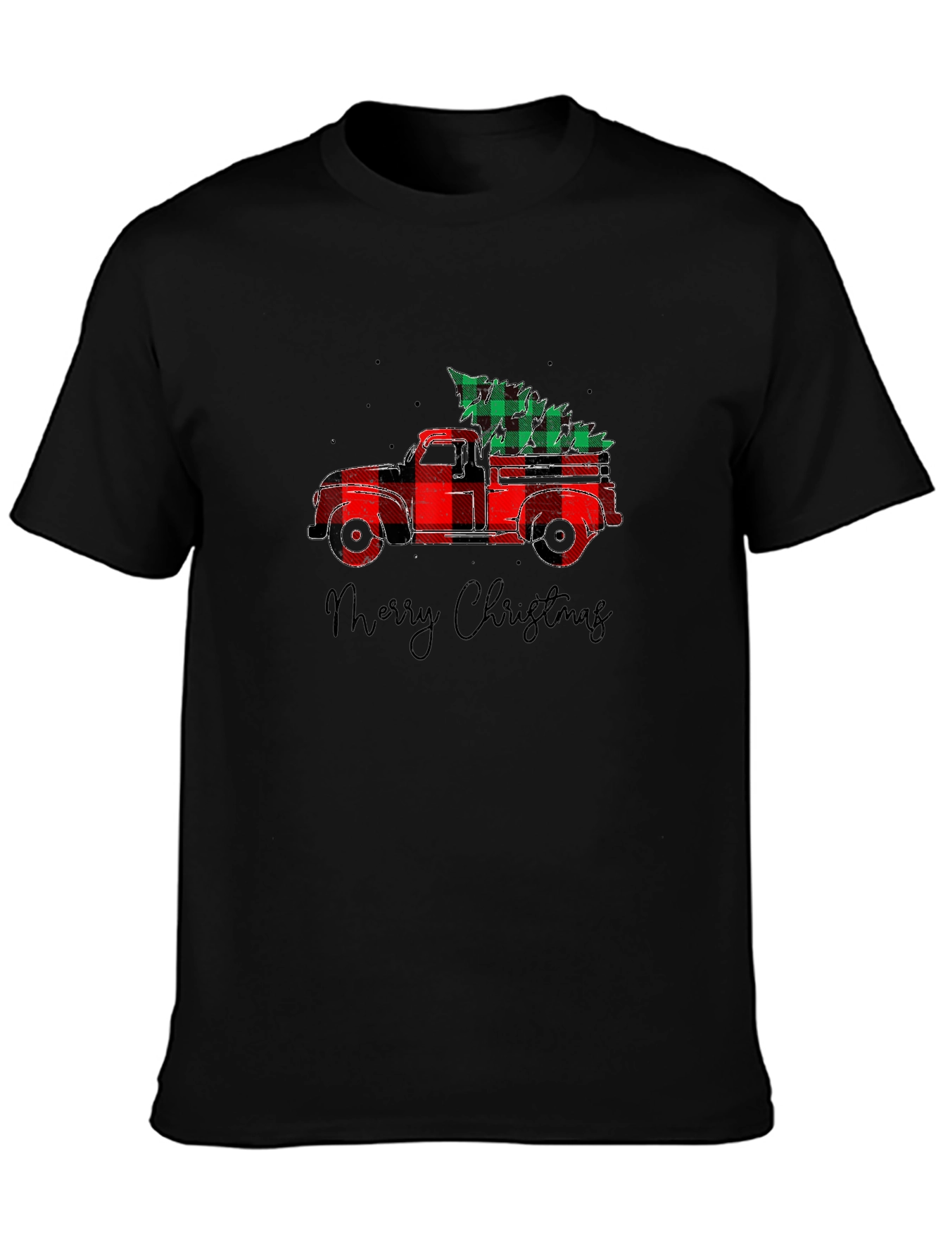 Plaid Truck Christmas Tee