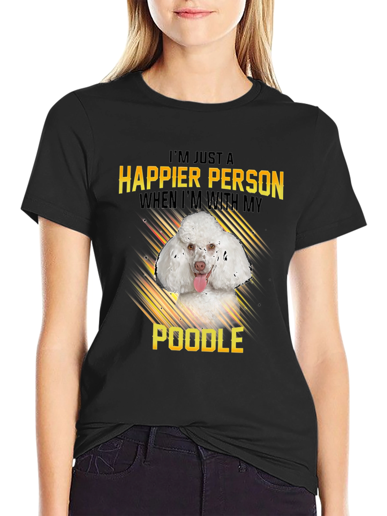 Happier Person Poodle Graphic Tee