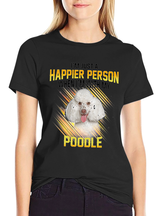 Happier Person Poodle Graphic Tee