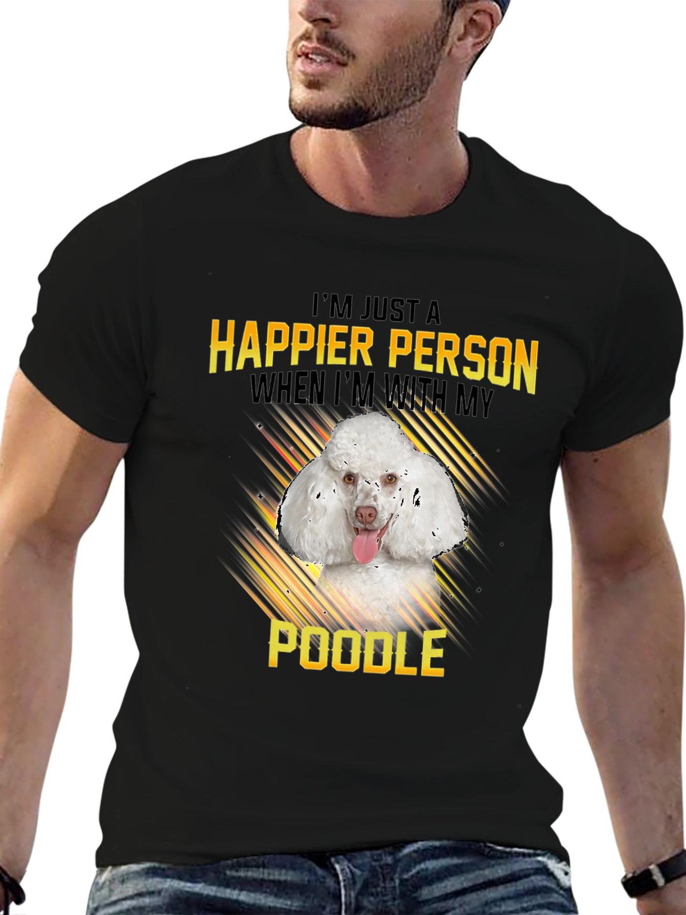 Happier Person Poodle Graphic Tee