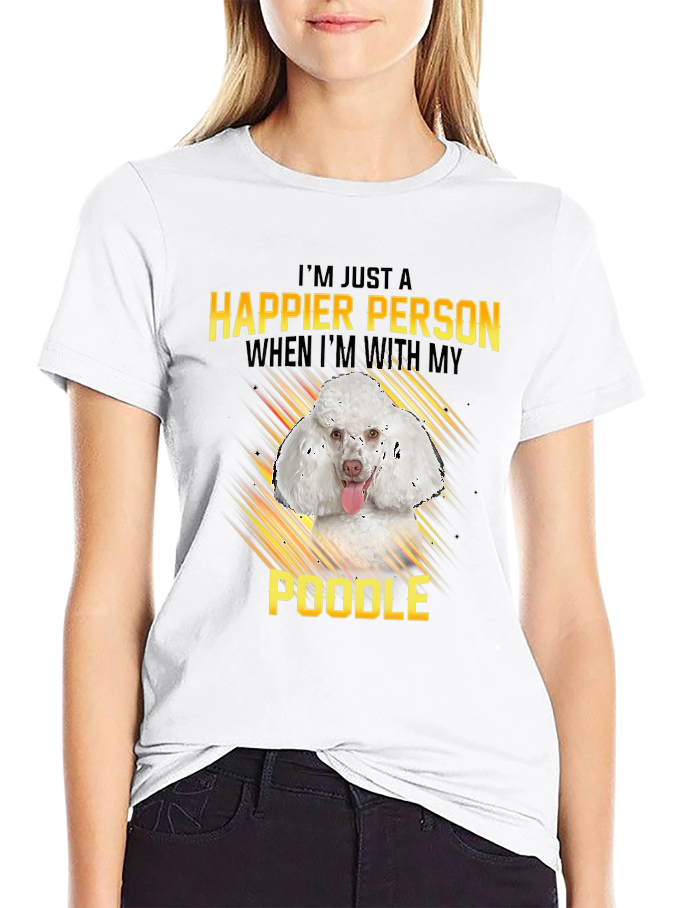 Happier Person Poodle Graphic Tee