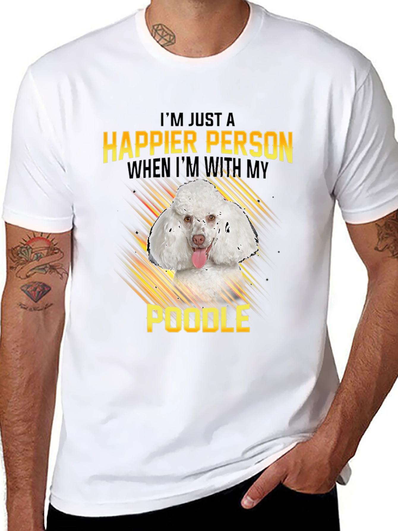 Happier Person Poodle Graphic Tee