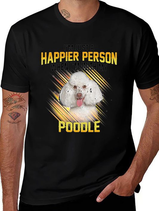 Happier Person Poodle Graphic Tee