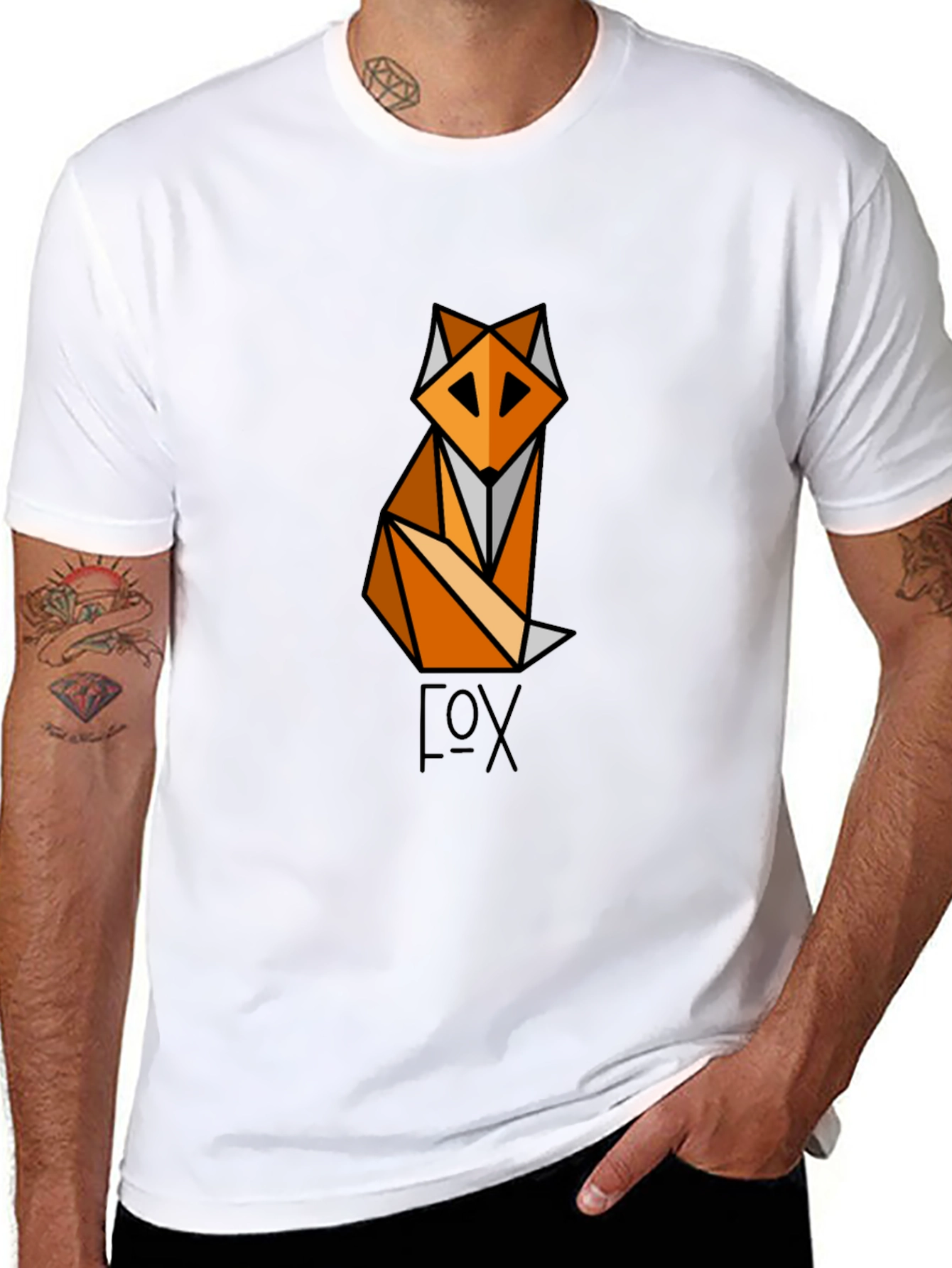 Geometric Fox Graphic T-Shirt