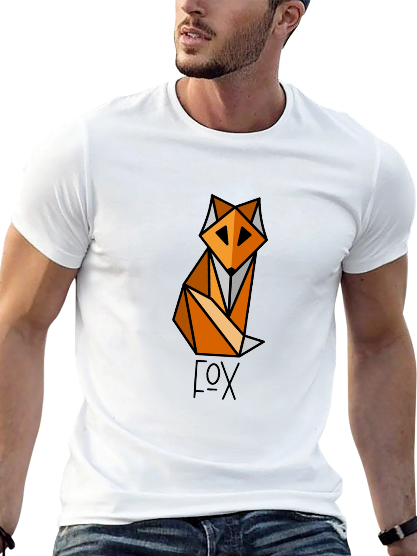 Geometric Fox Graphic T-Shirt