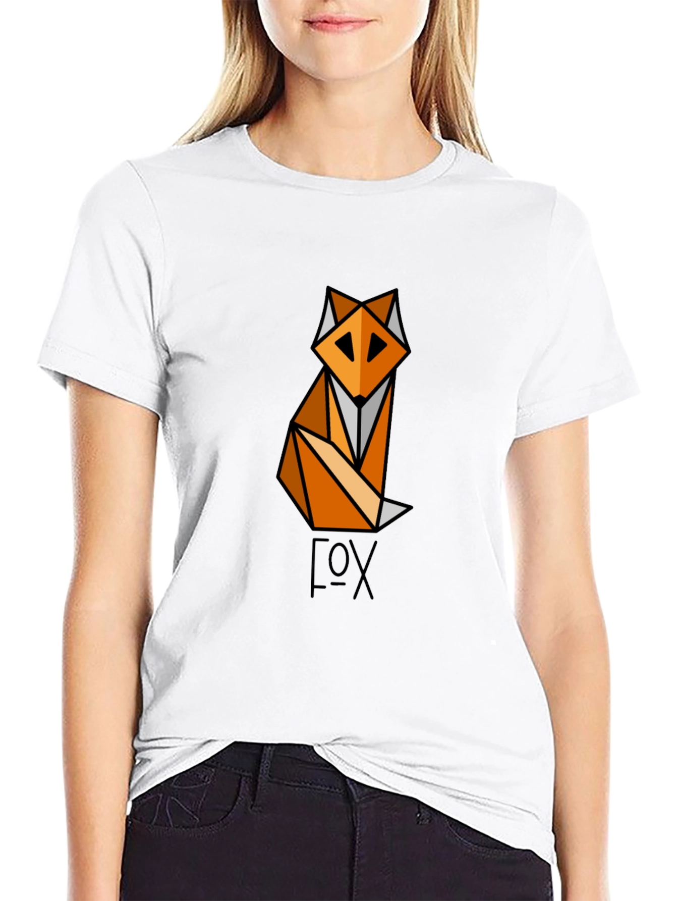 Geometric Fox Graphic T-Shirt