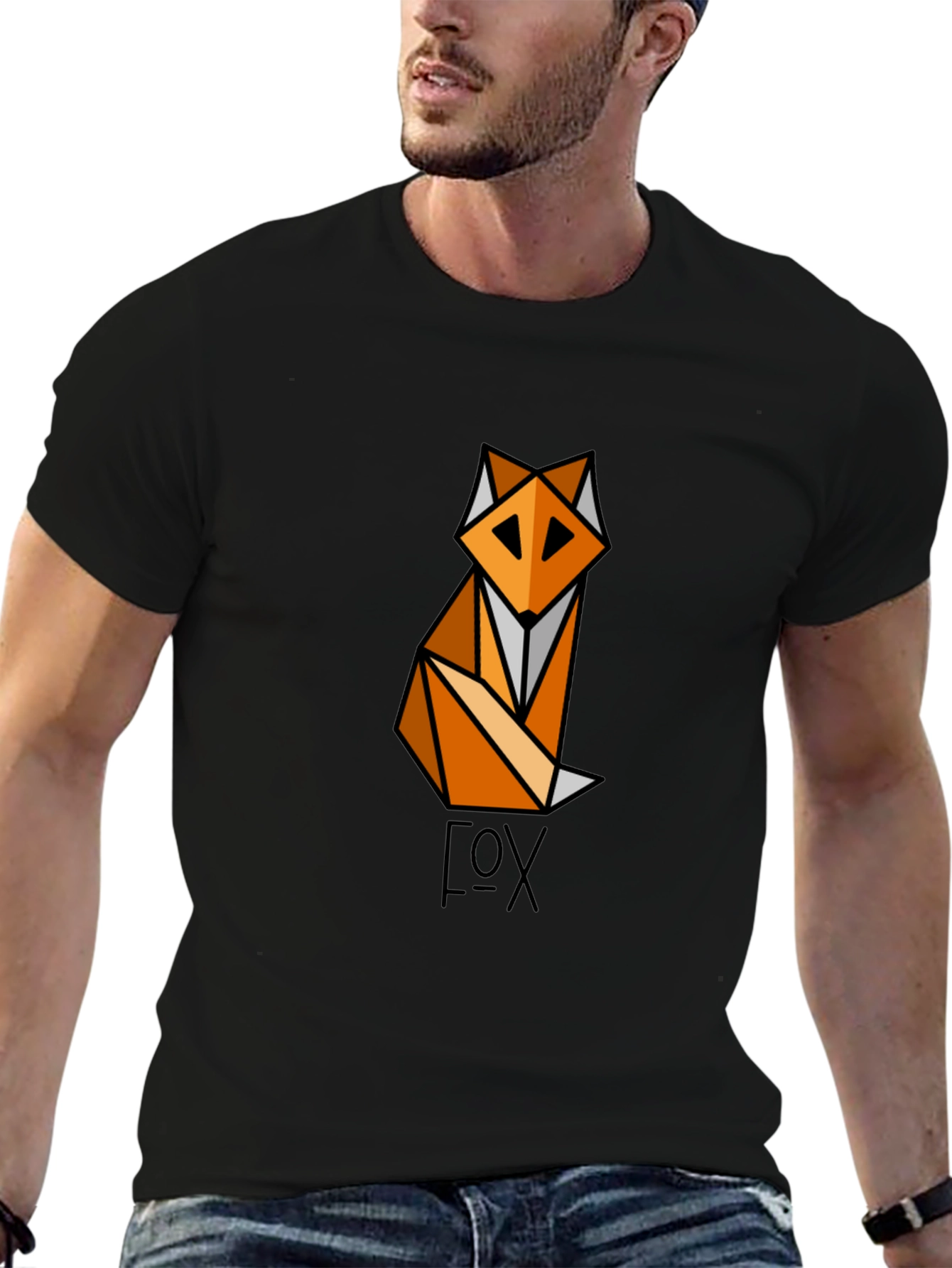 Geometric Fox Graphic T-Shirt