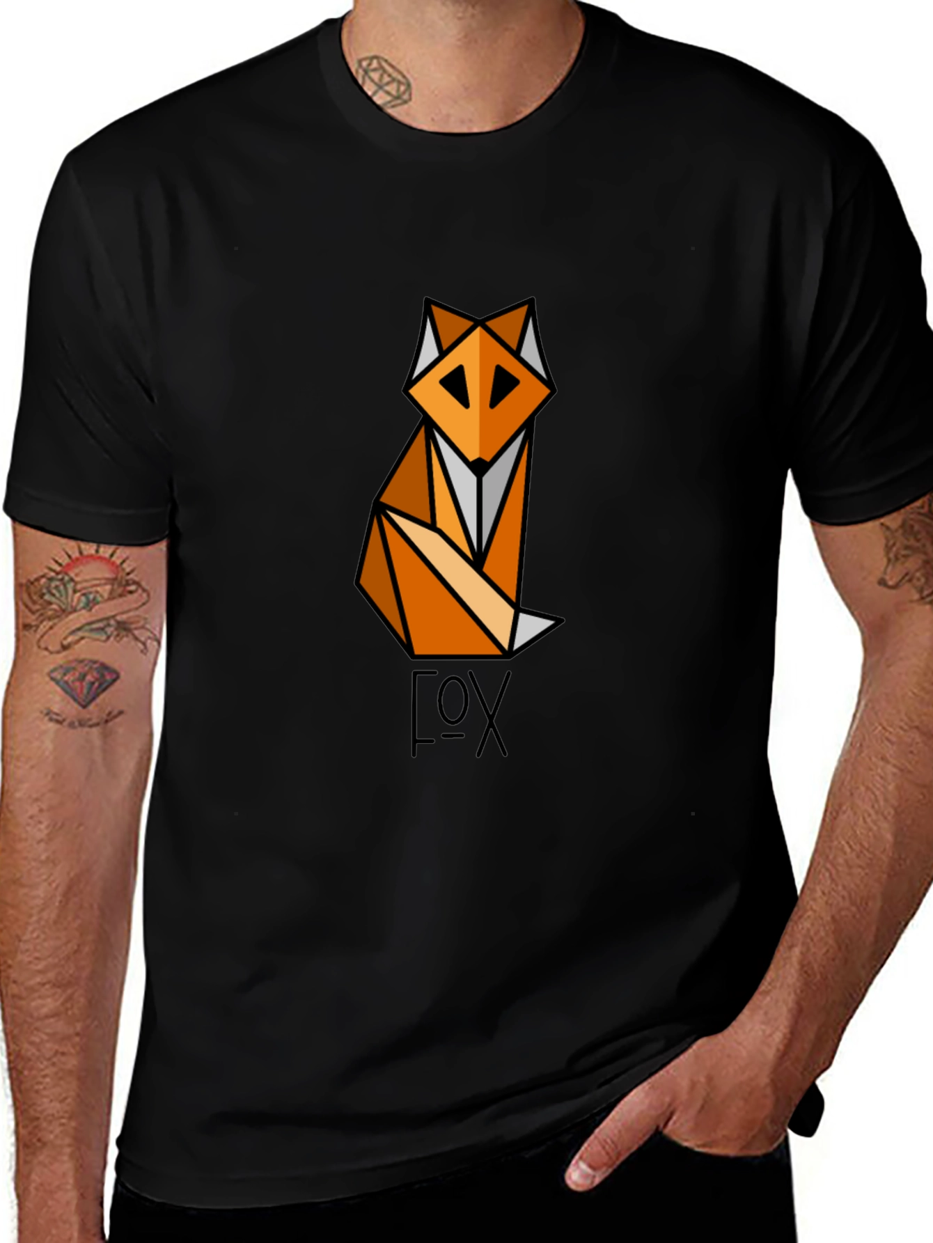 Geometric Fox Graphic T-Shirt