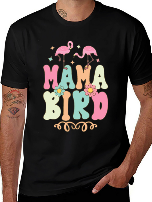 Mama Bird T-Shirt Retro Flamingo Tee