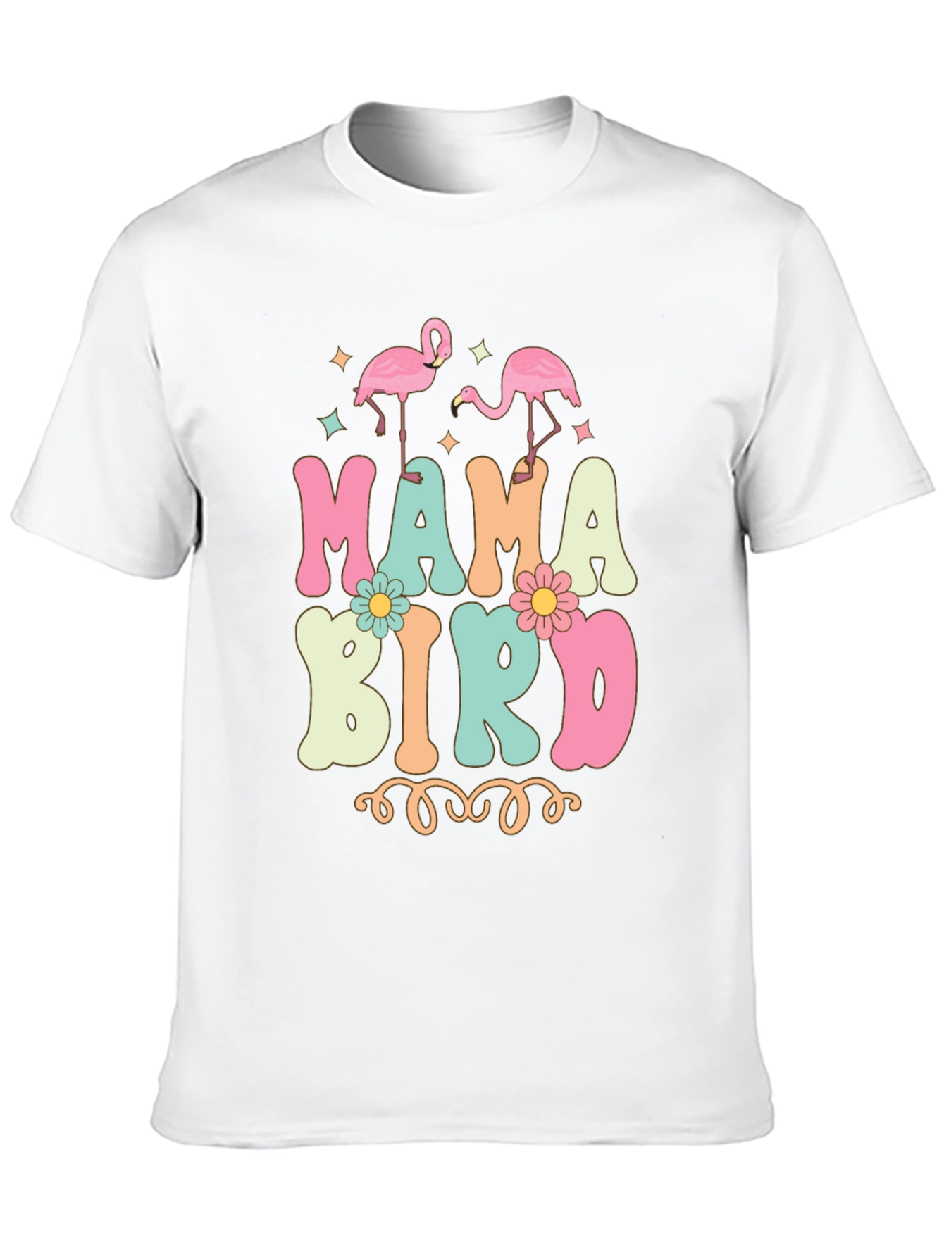Mama Bird T-Shirt Retro Flamingo Tee