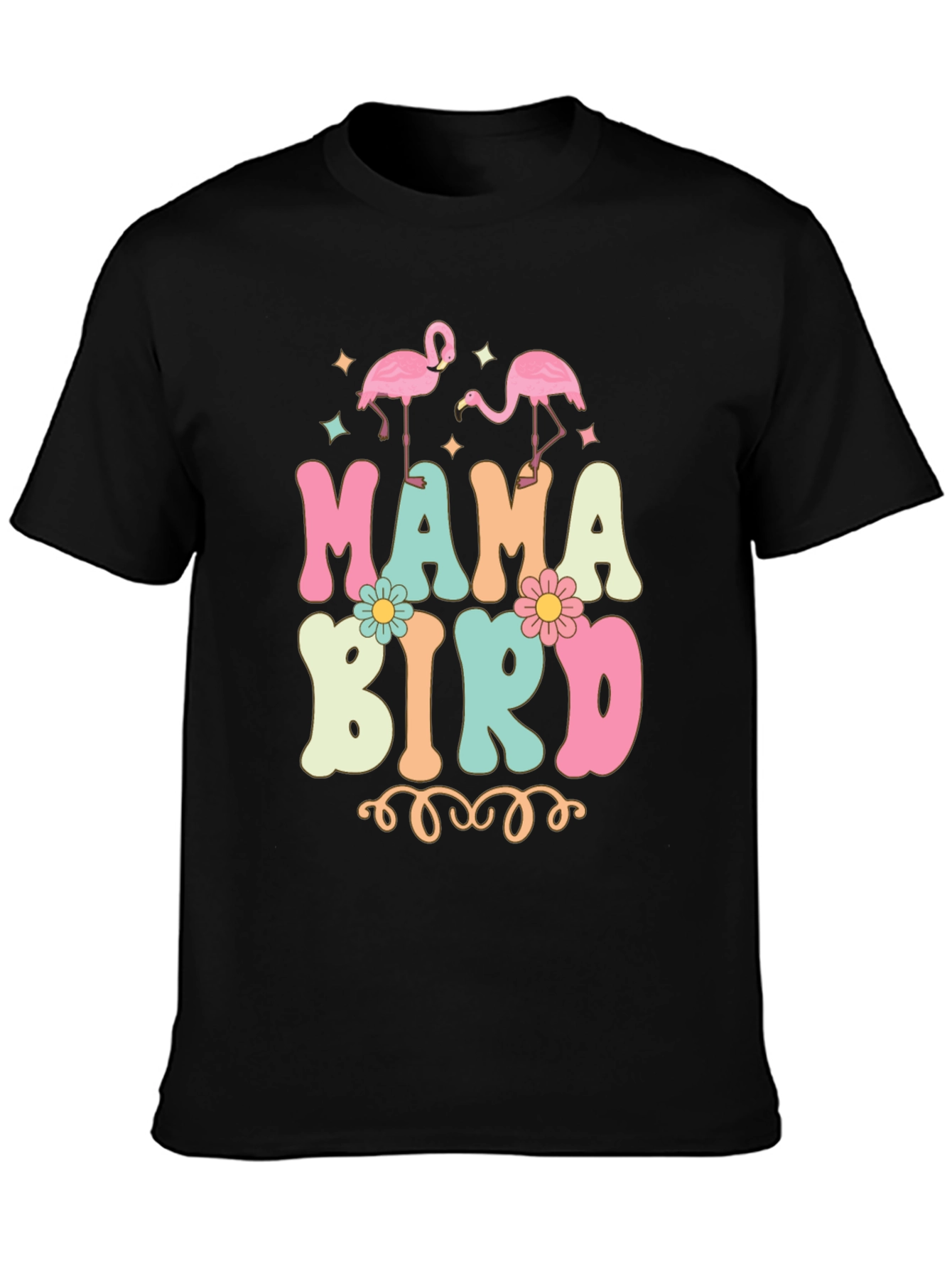 Mama Bird T-Shirt Retro Flamingo Tee