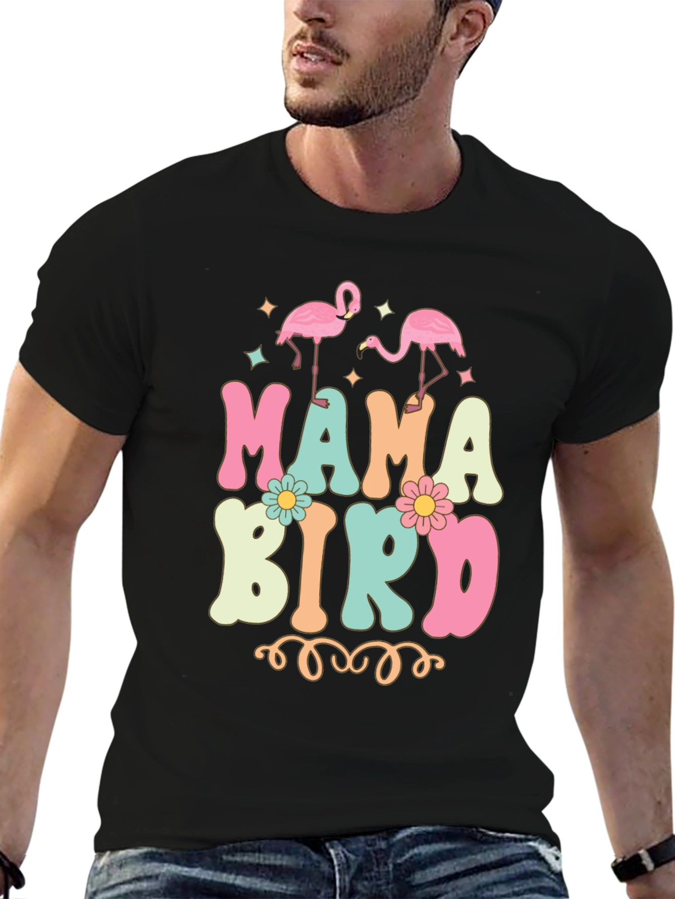 Mama Bird T-Shirt Retro Flamingo Tee