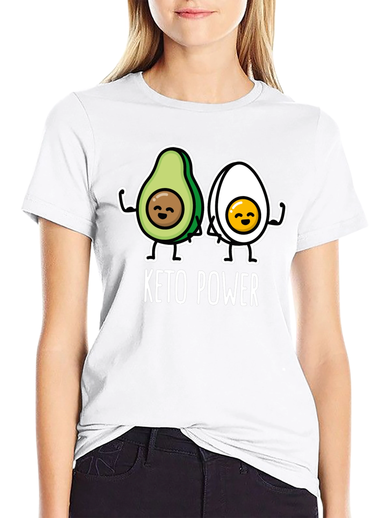 Keto Power T-Shirt - Avocado & Egg Design