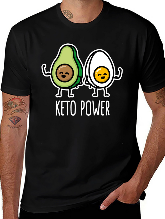 Keto Power T-Shirt - Avocado & Egg Design