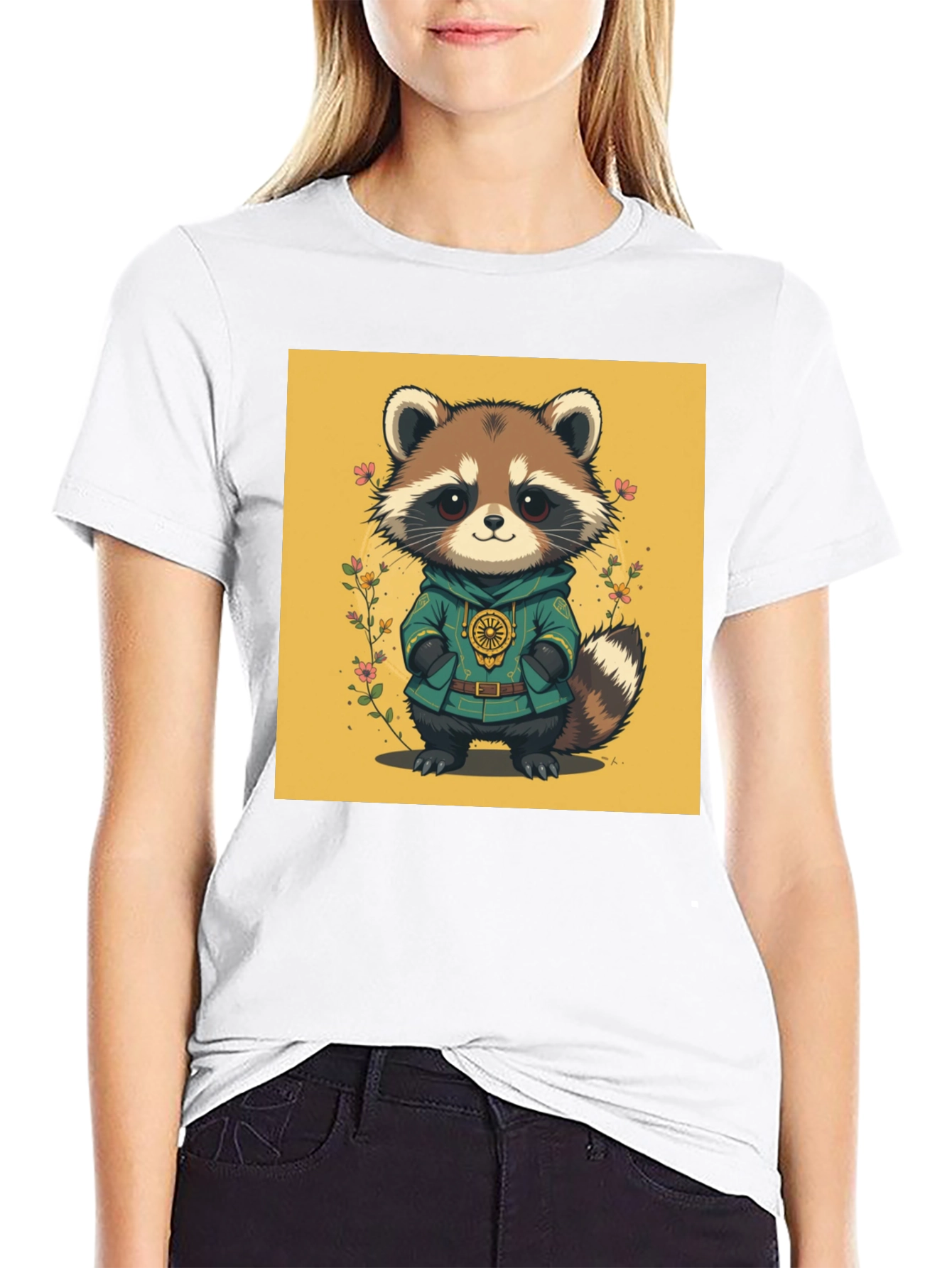 Cute Raccoon Graphic Tee - Unique Animal Design