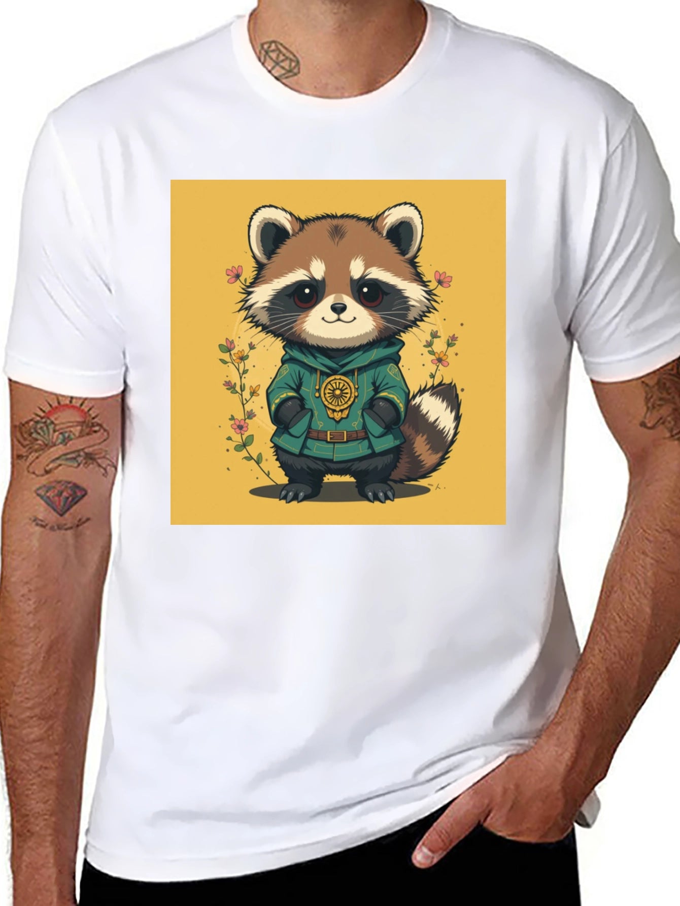 Cute Raccoon Graphic Tee - Unique Animal Design