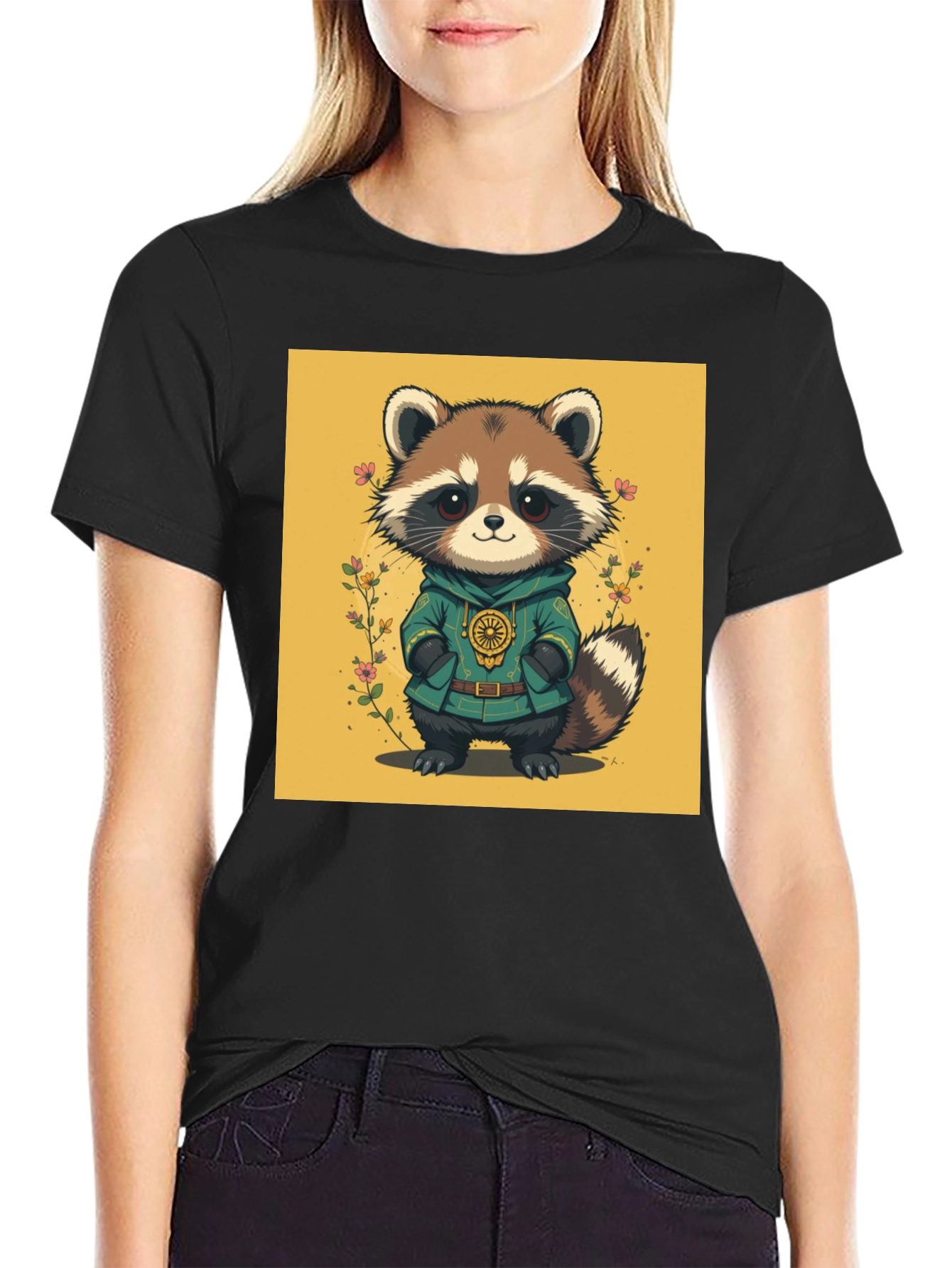 Cute Raccoon Graphic Tee - Unique Animal Design