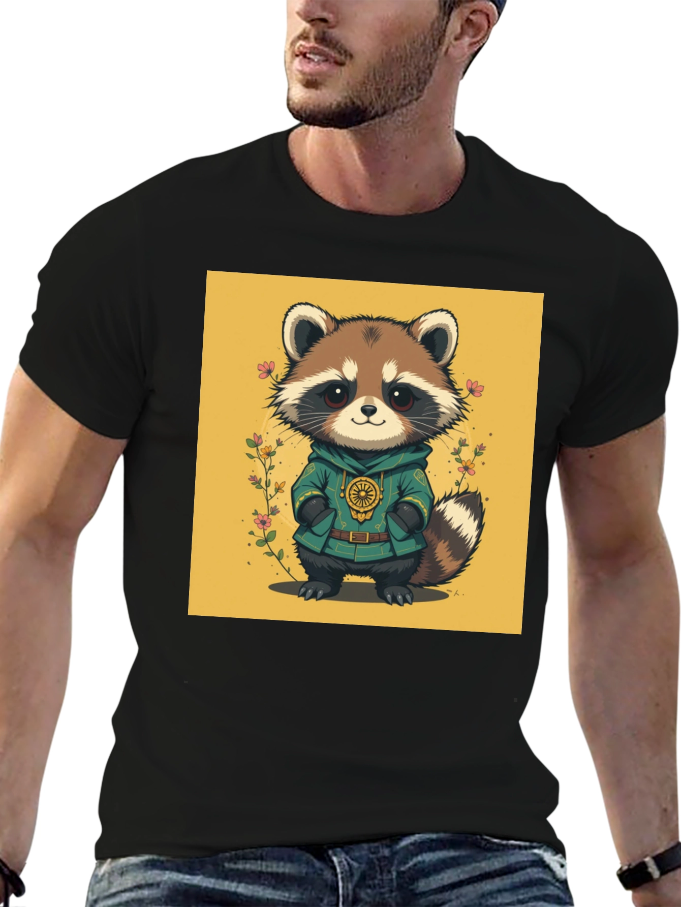 Cute Raccoon Graphic Tee - Unique Animal Design