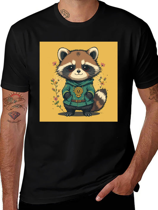 Cute Raccoon Graphic Tee - Unique Animal Design
